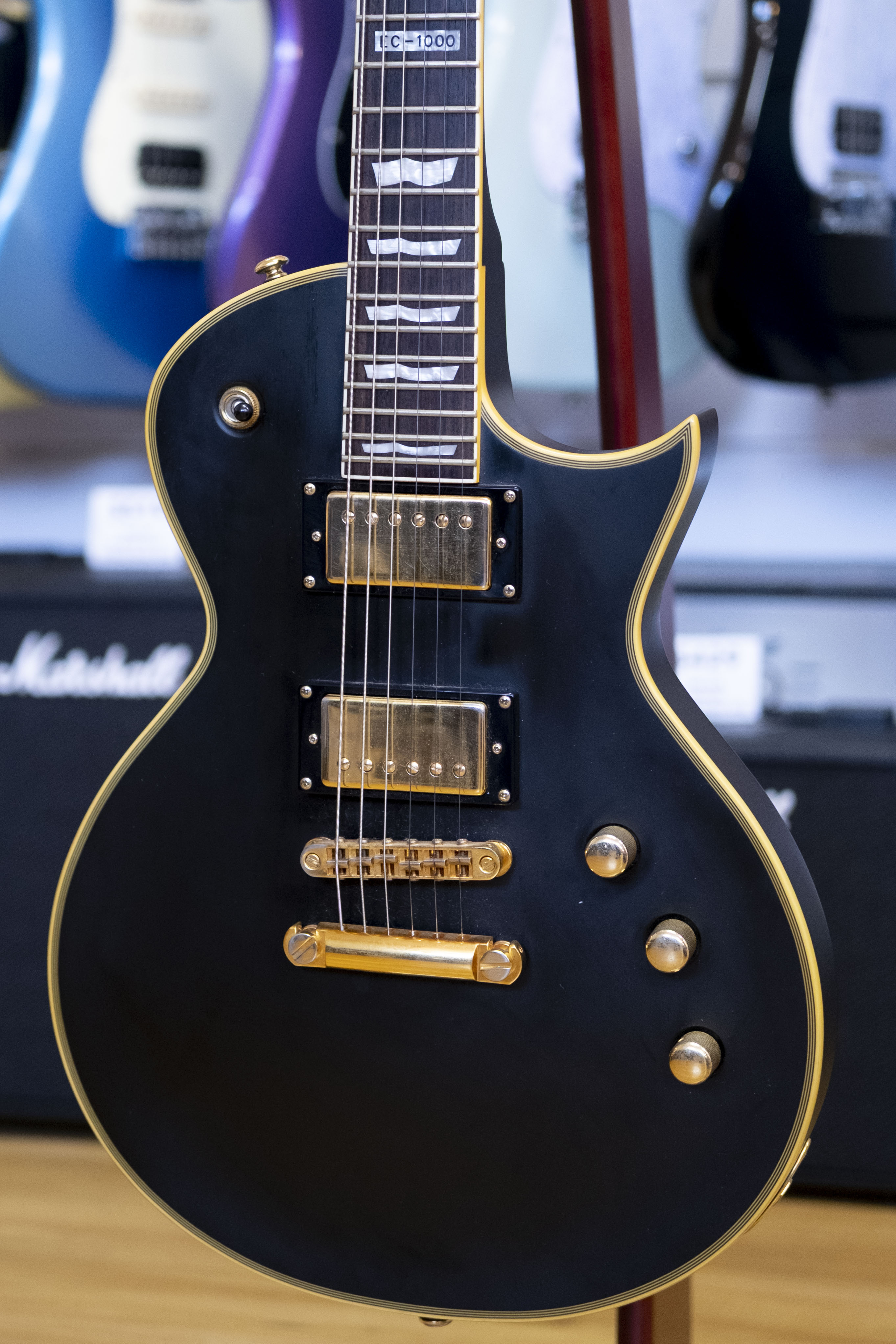 LTD EC-1000 Deluxe Electric Guitar (Vintage Black) (Pre-Owned, 2014)