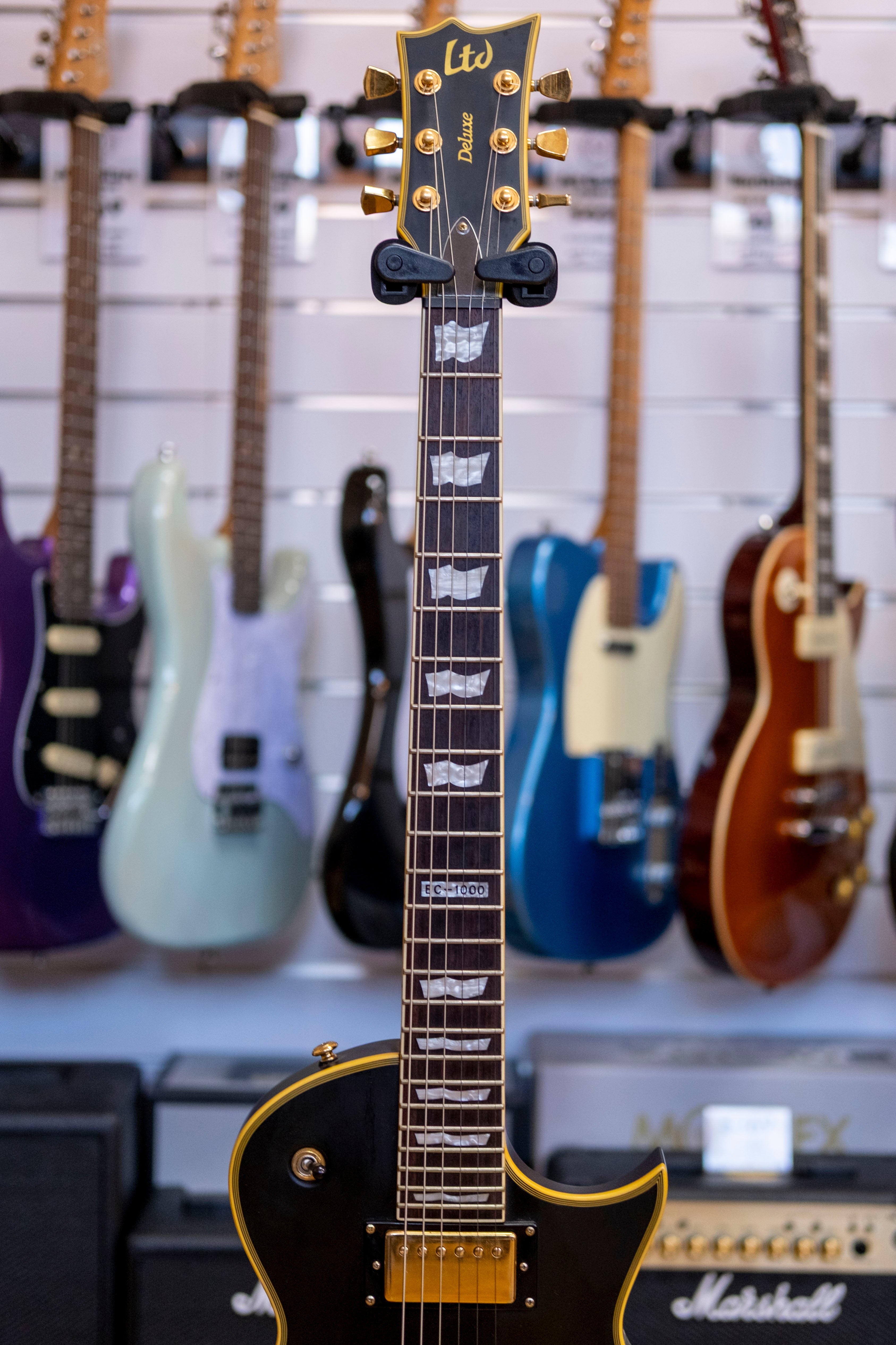 LTD EC-1000 Deluxe Electric Guitar (Vintage Black) (Pre-Owned, 2014)