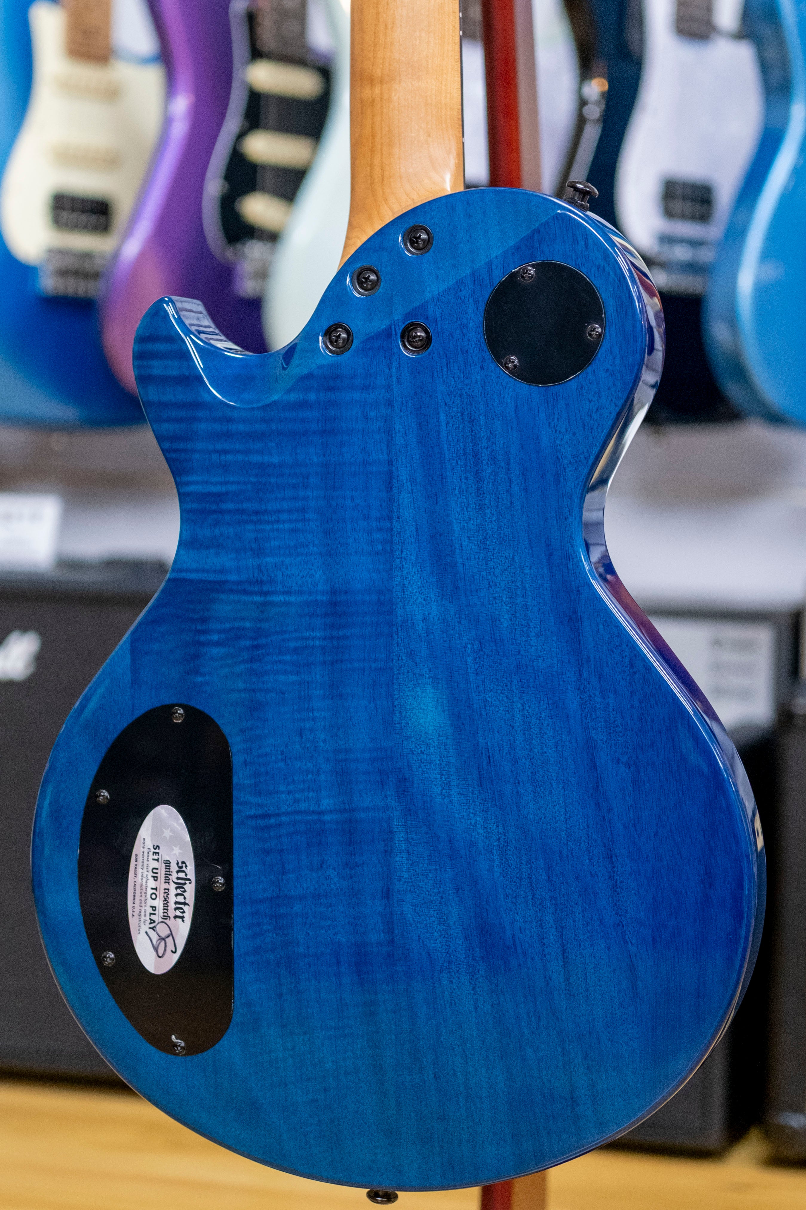 Schecter Solo-II Standard Electric Guitar (Ocean Blue Burst Burl)