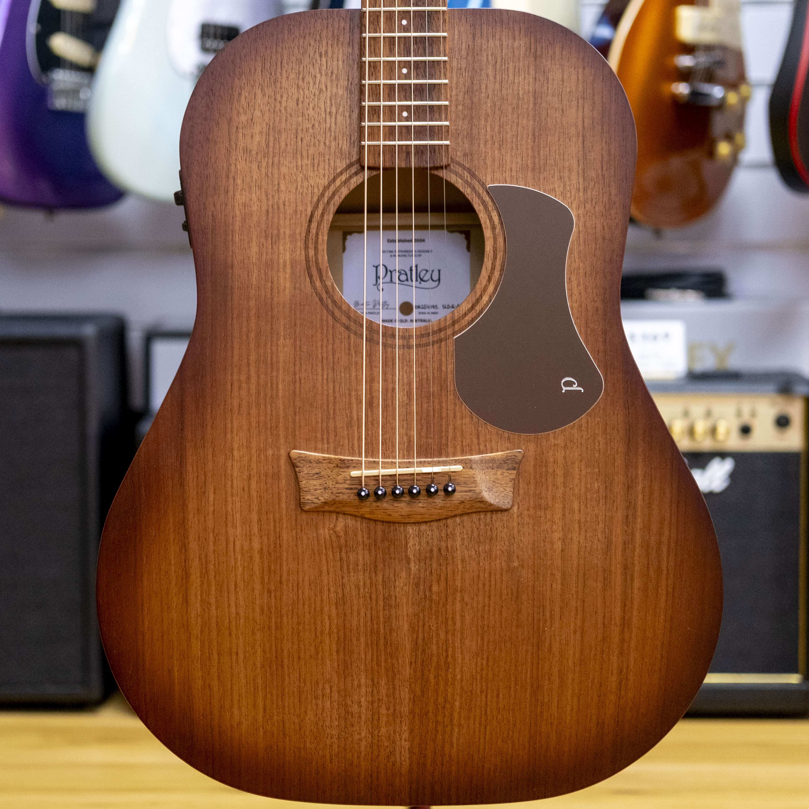 Pratley SL Dreadnought Acoustic Electric Guitar with Case (Solid Blackwood Top) *B-Stock*