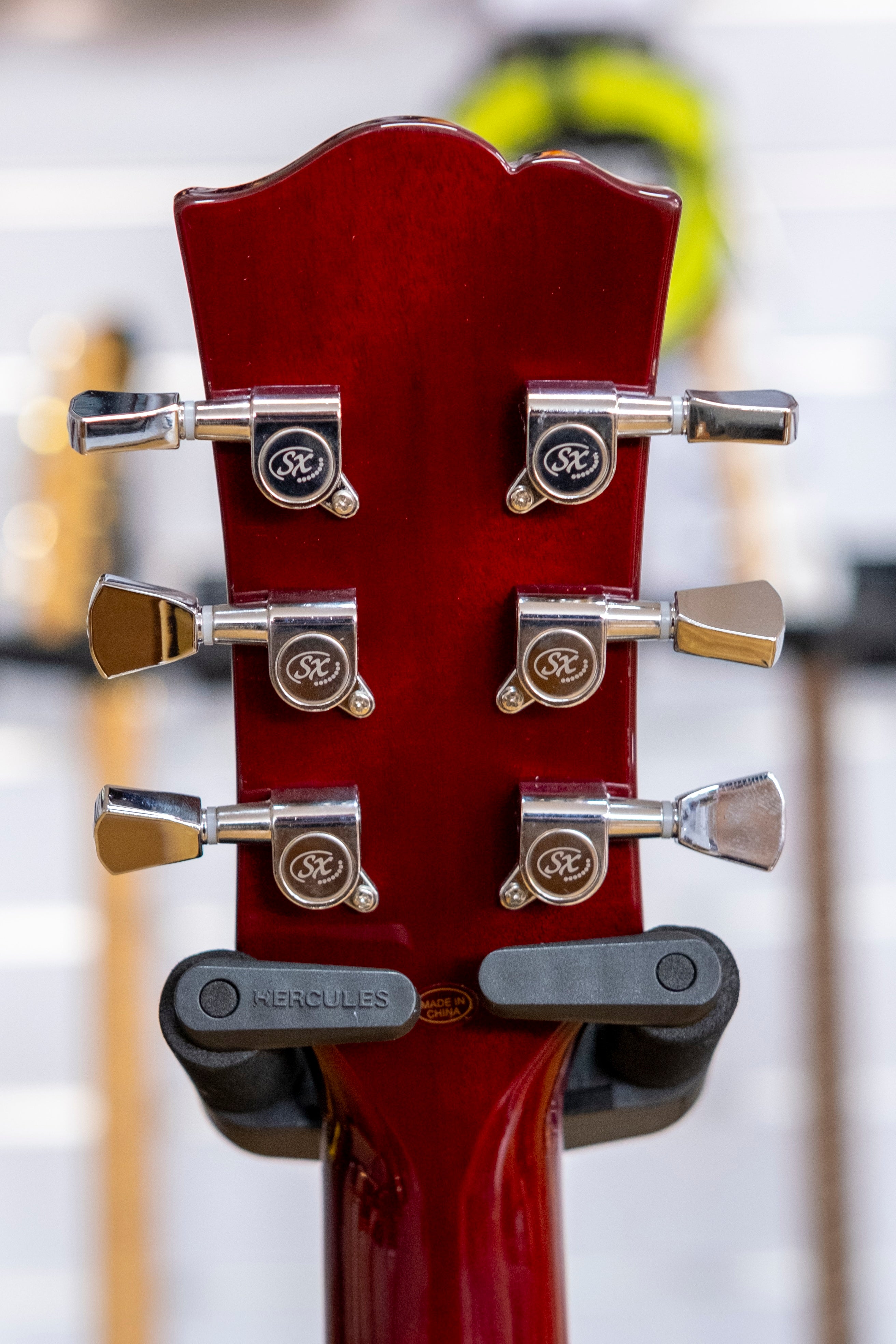 SX SG Style Electric Guitar with Accessories (Transparent Wine Red)