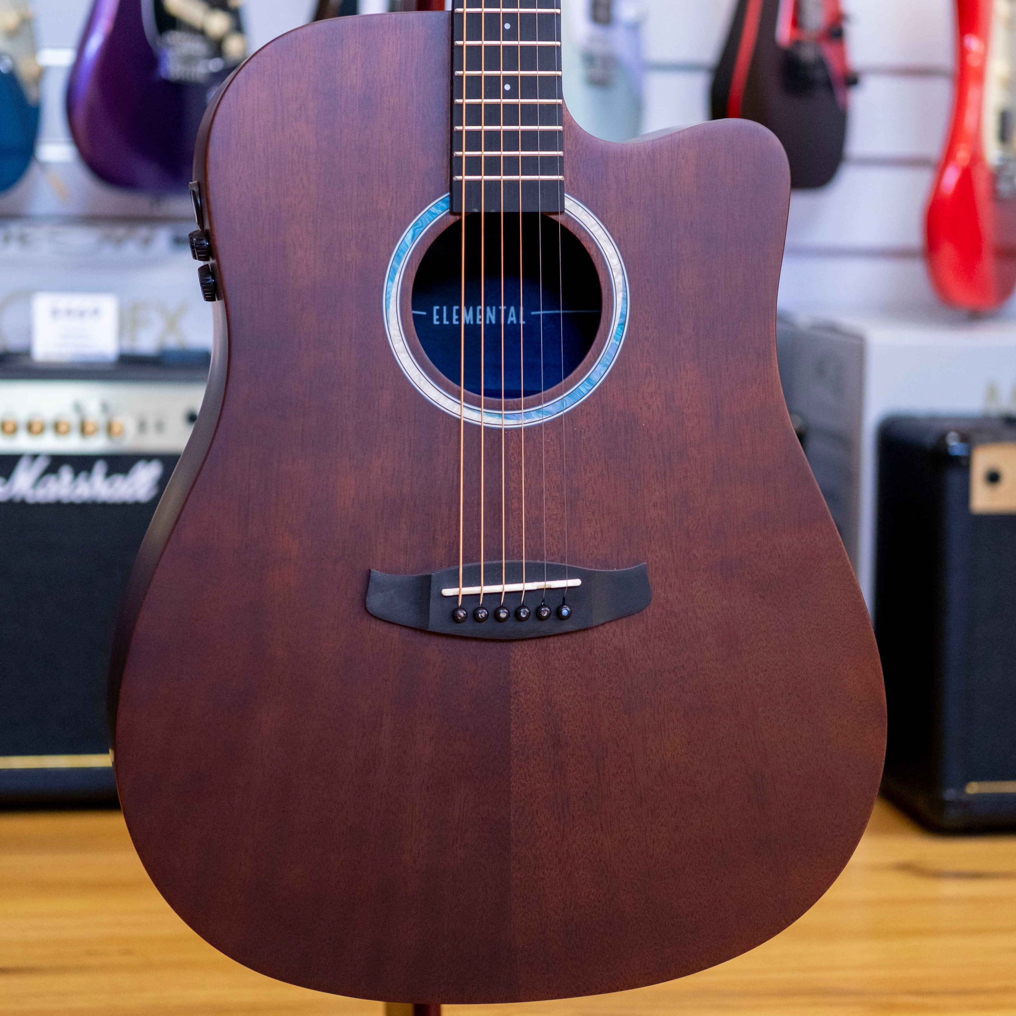 Tanglewood Elemental Dreadnought Acoustic Electric Guitar (Solid Mahogany Top)
