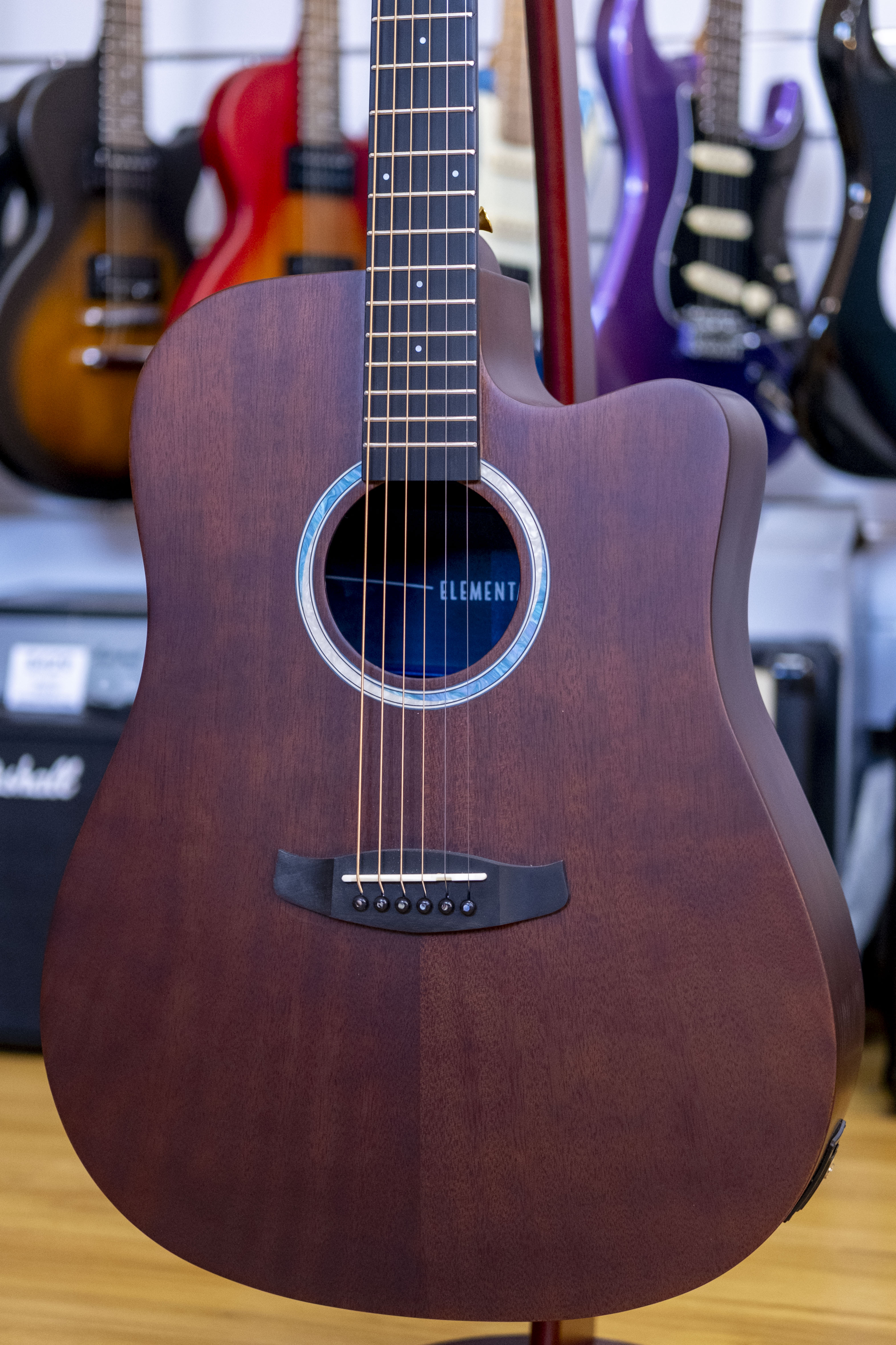 Tanglewood Elemental Dreadnought Acoustic Electric Guitar (Solid Mahogany Top)
