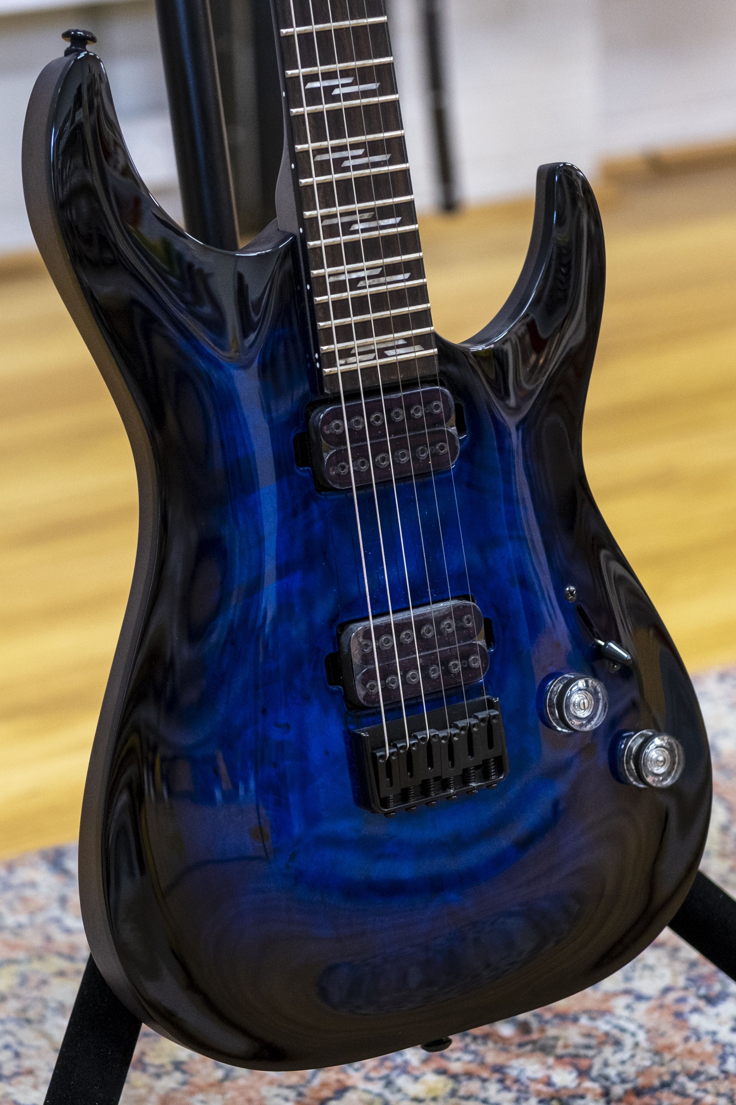 Schecter Omen Elite-6 Electric Guitar (See Thru Blue Burst)
