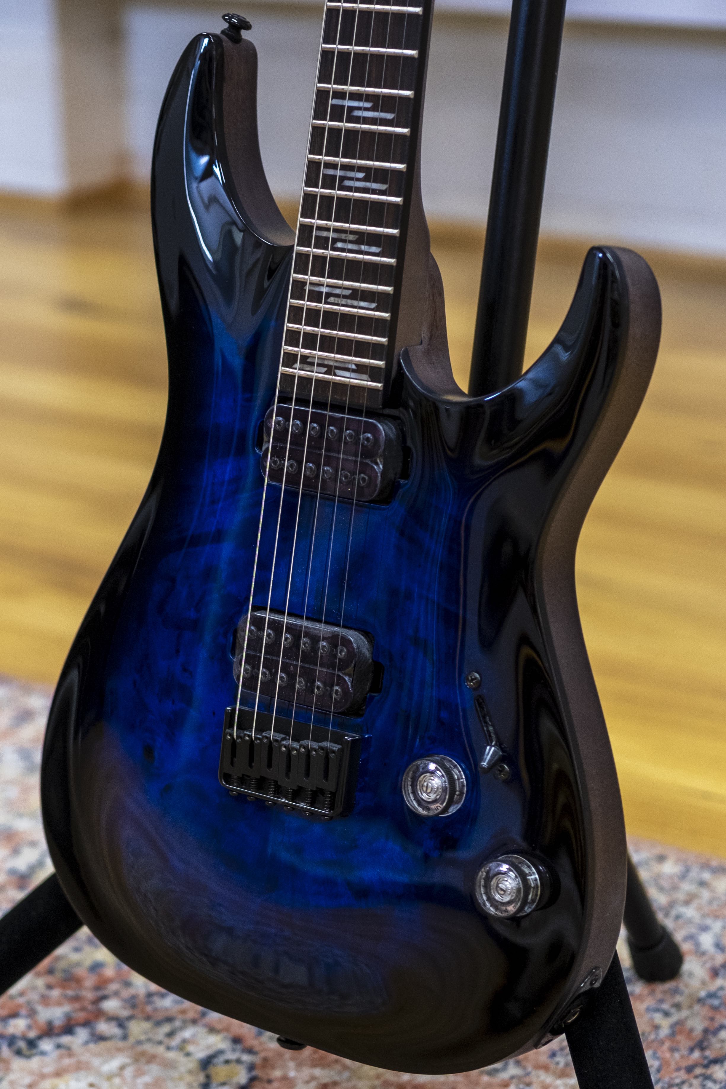 Schecter Omen Elite-6 Electric Guitar (See Thru Blue Burst)