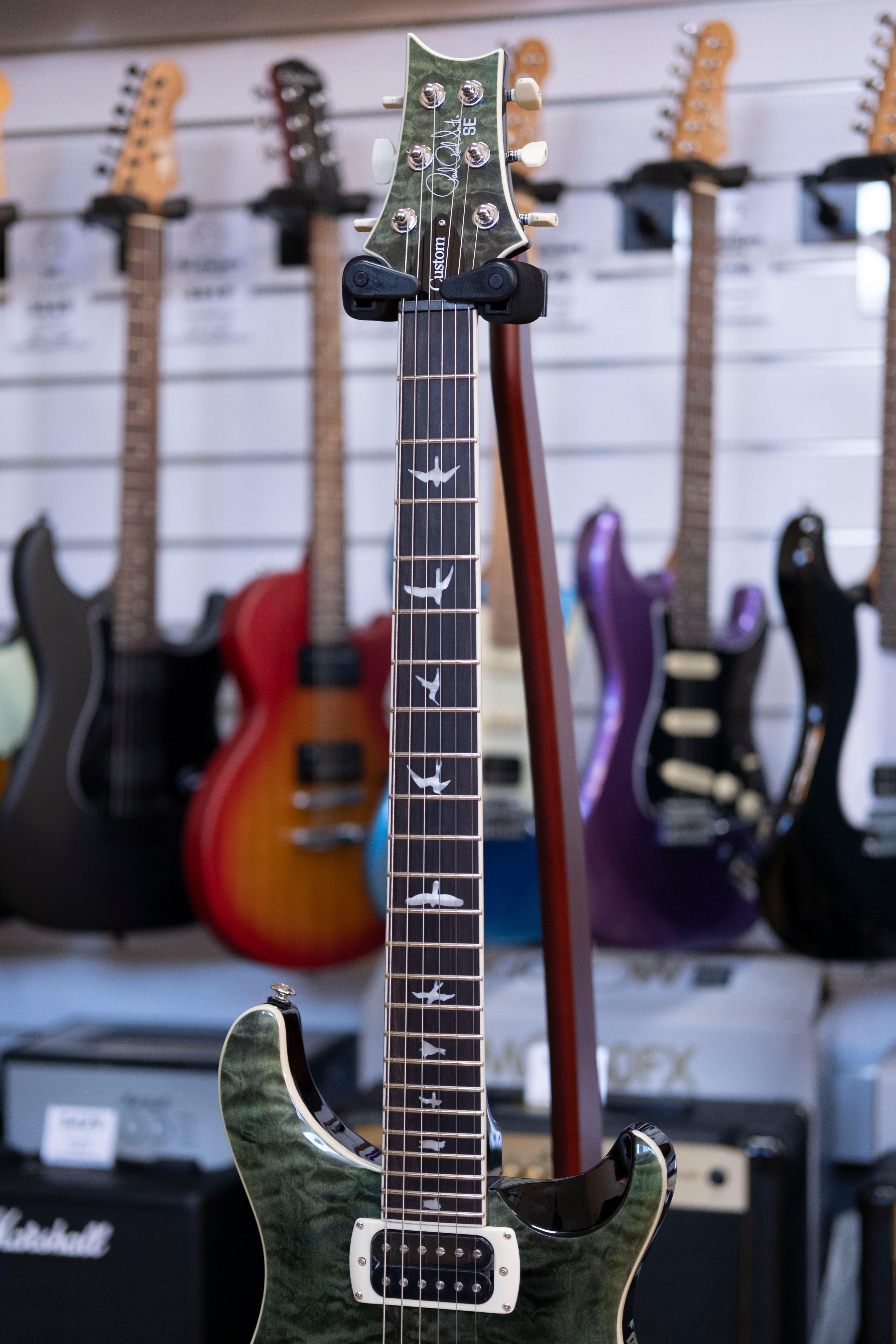 PRS SE Custom 24 Quilt Electric Guitar with Gig Bag (Teal Black)