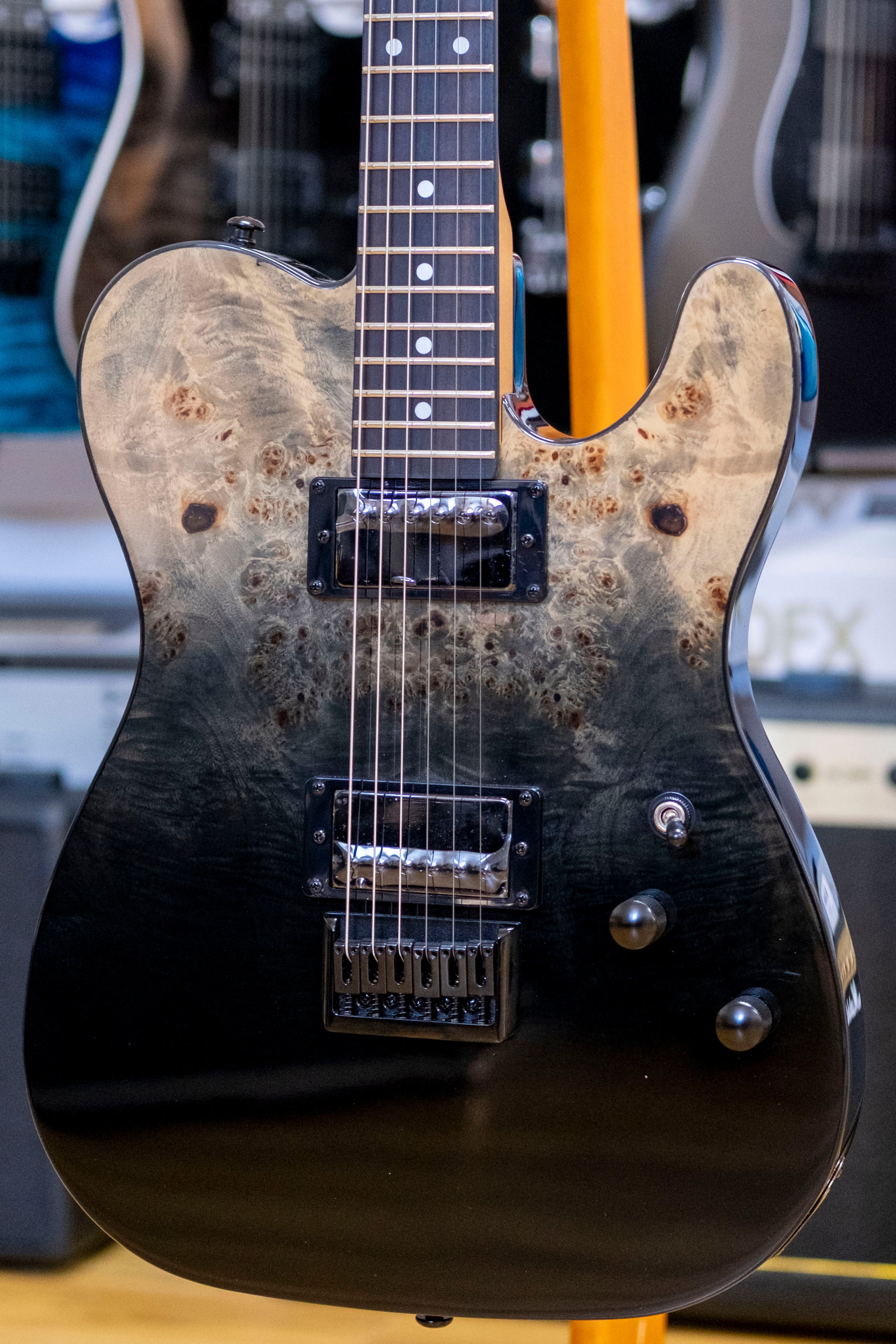Schecter PT Standard Electric Guitar (Black Fade Burst Burl)