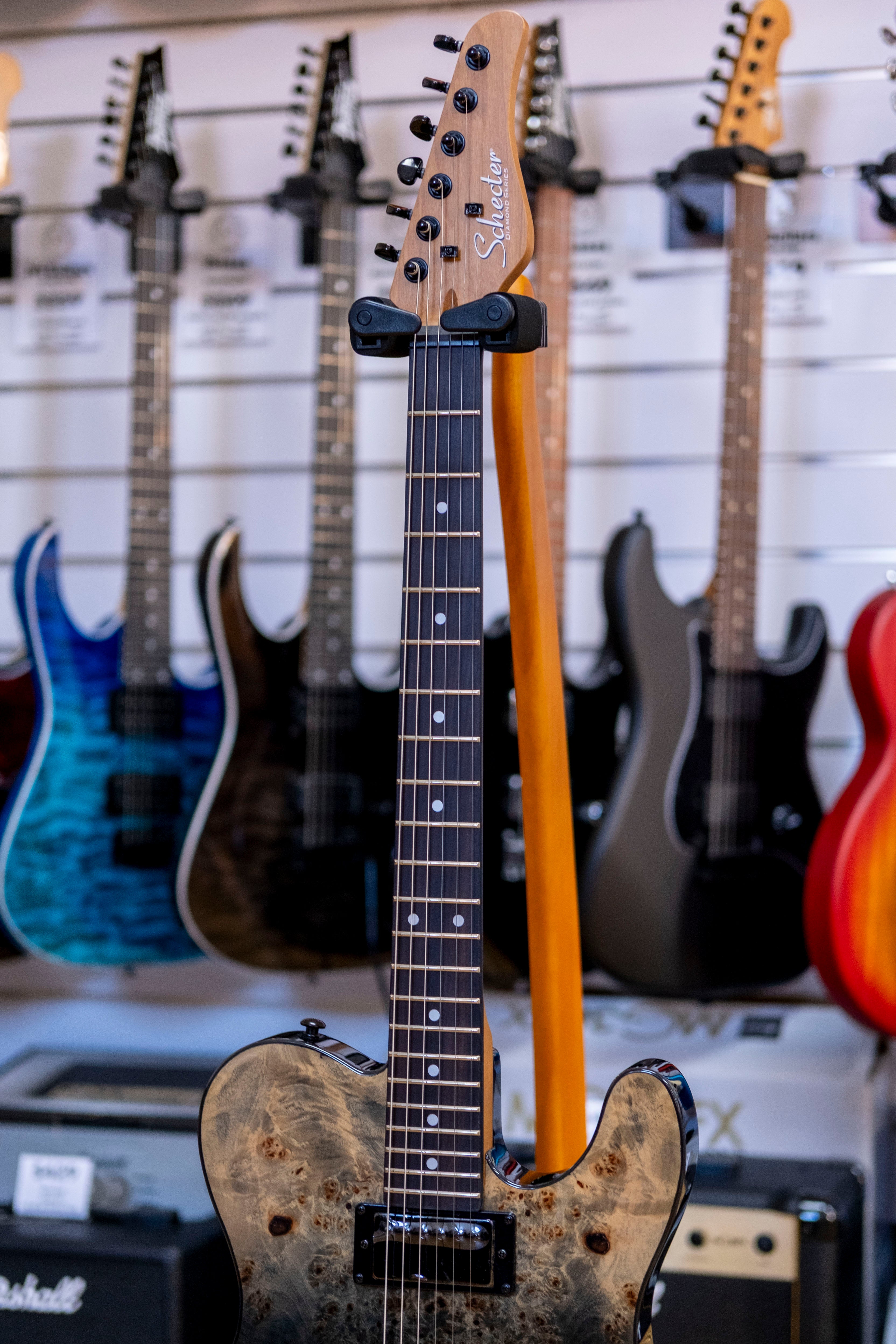 Schecter PT Standard Electric Guitar (Black Fade Burst Burl)