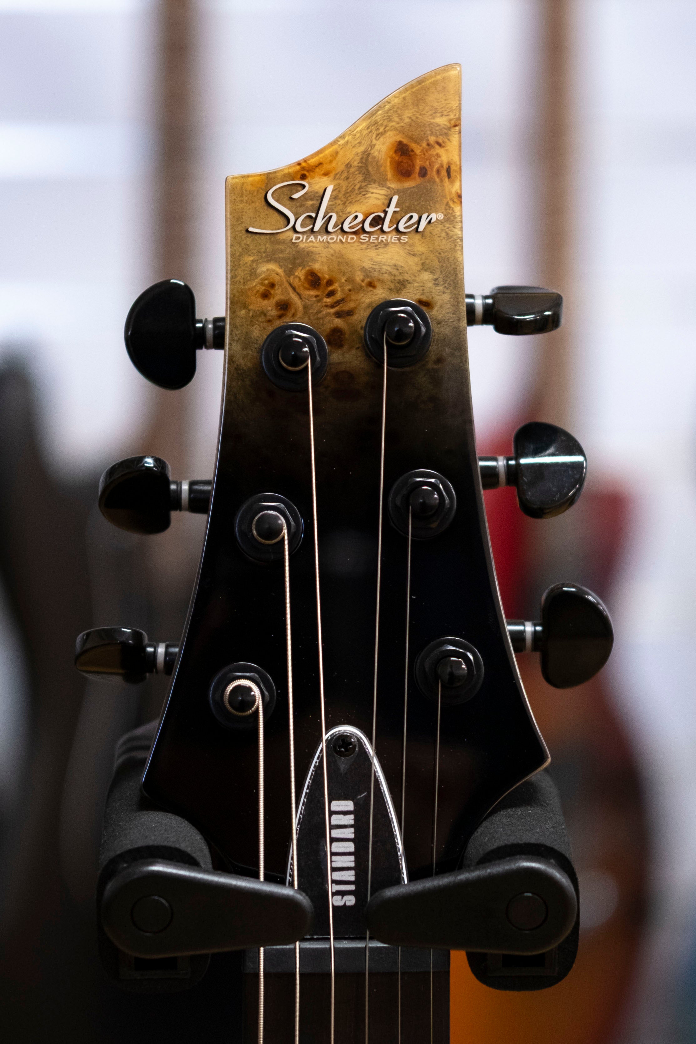 Schecter C-1 Standard Electric Guitar (Black Fade Burst Burl)