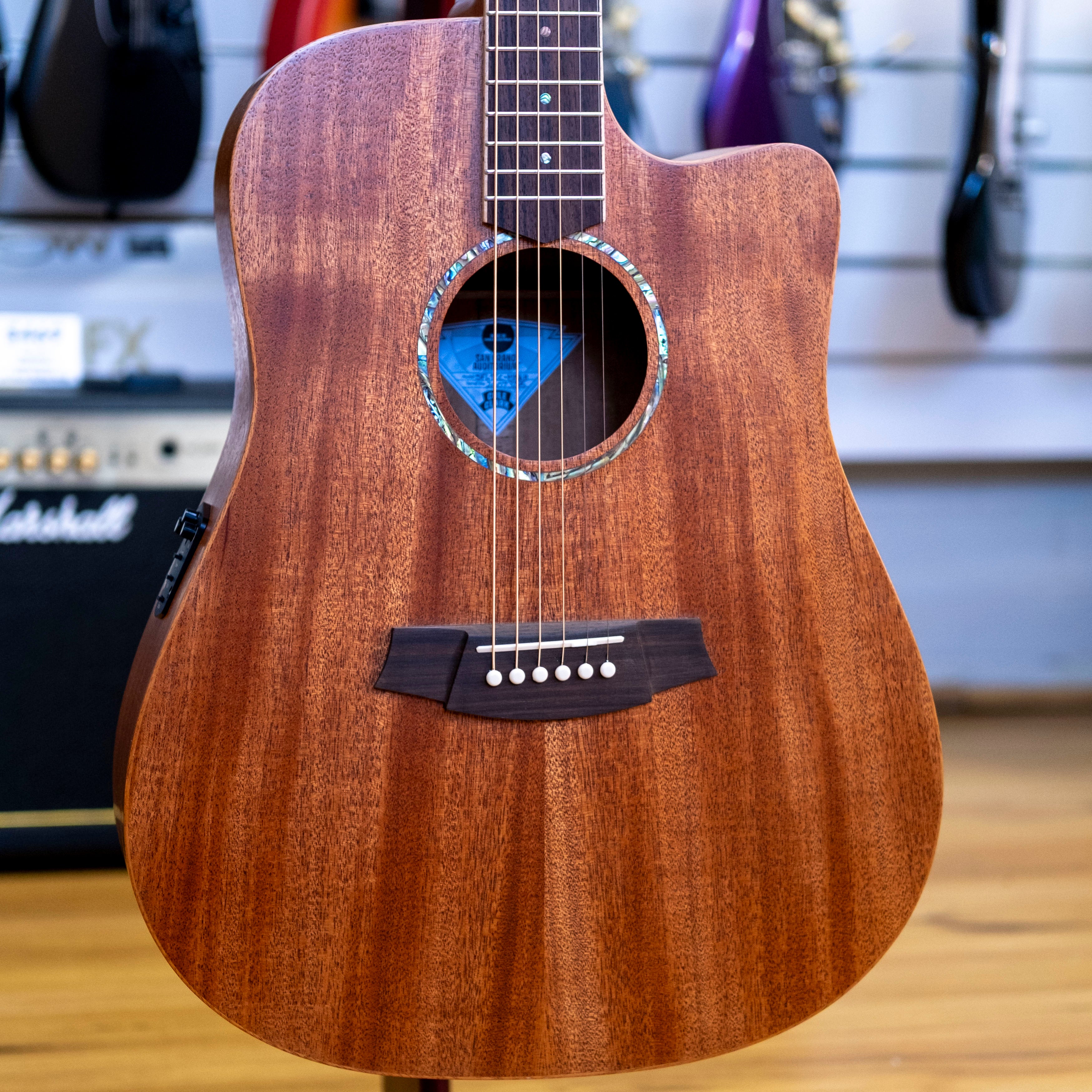 Cole Clark Studio FL Dreadnought Acoustic Electric Guitar with Deluxe Gig Bag (All Solid Mahogany)