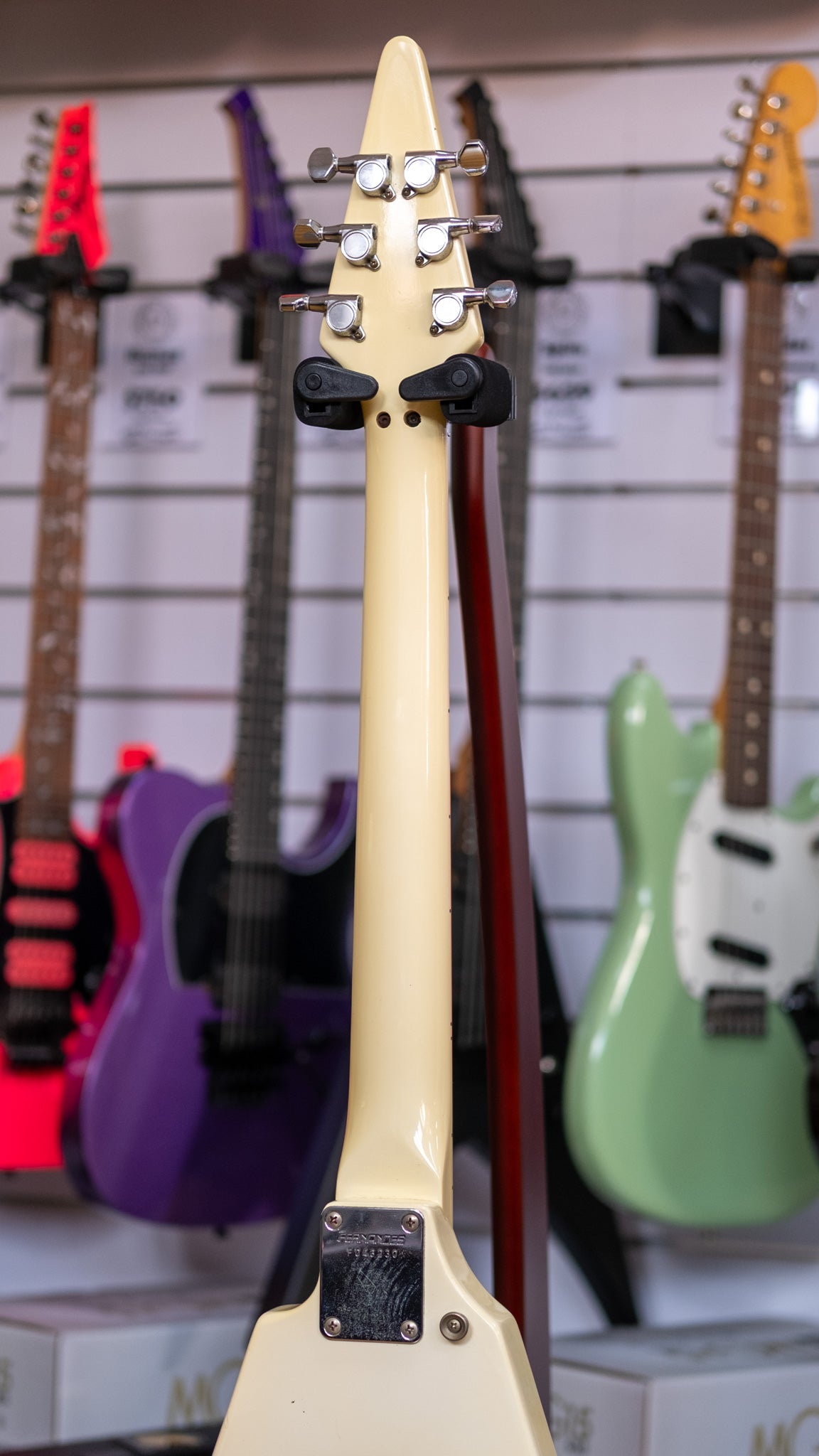 Fernandes BSV-70 The Function 'Flying V' Electric Guitar (White) (Pre-Owned, 1985 MIJ)