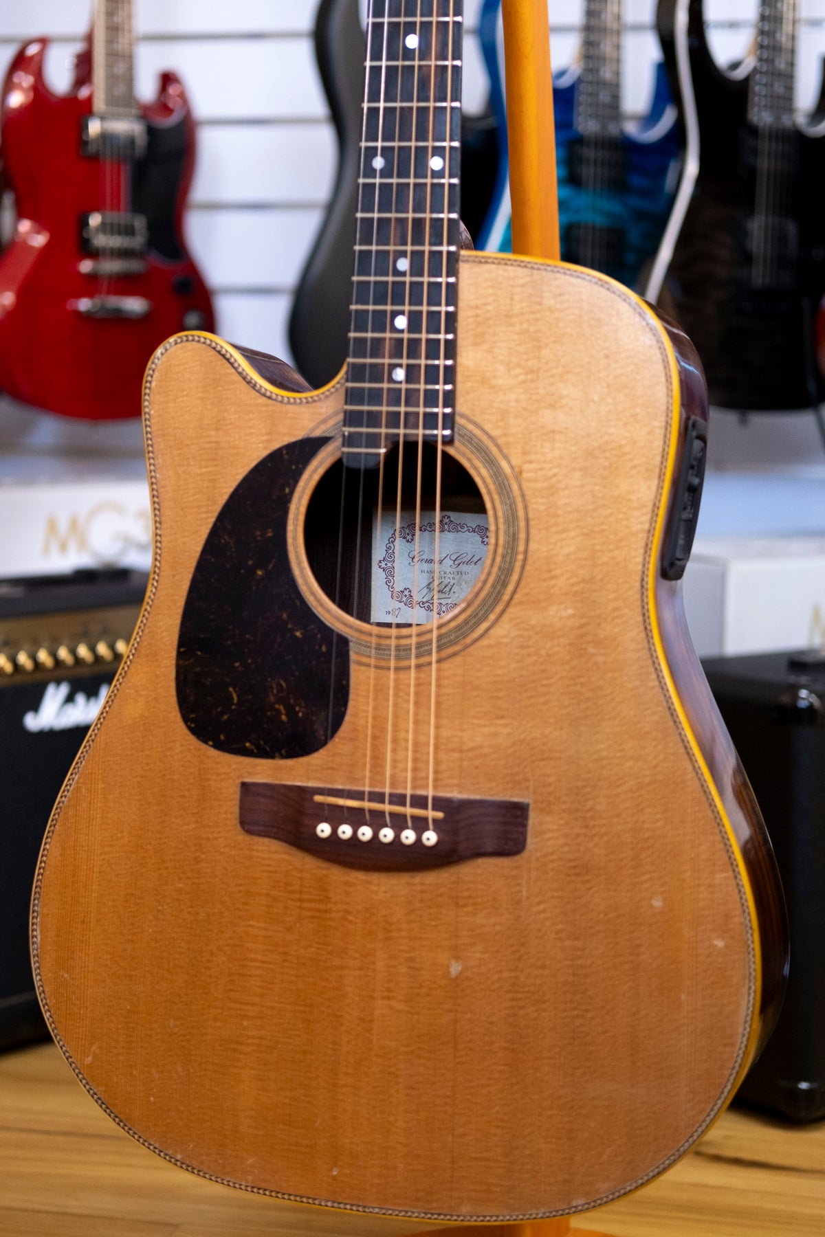 Gerard Gilet Left Handed Dreadnought Acoustic Electric Guitar (Pre-Owned, 1987)