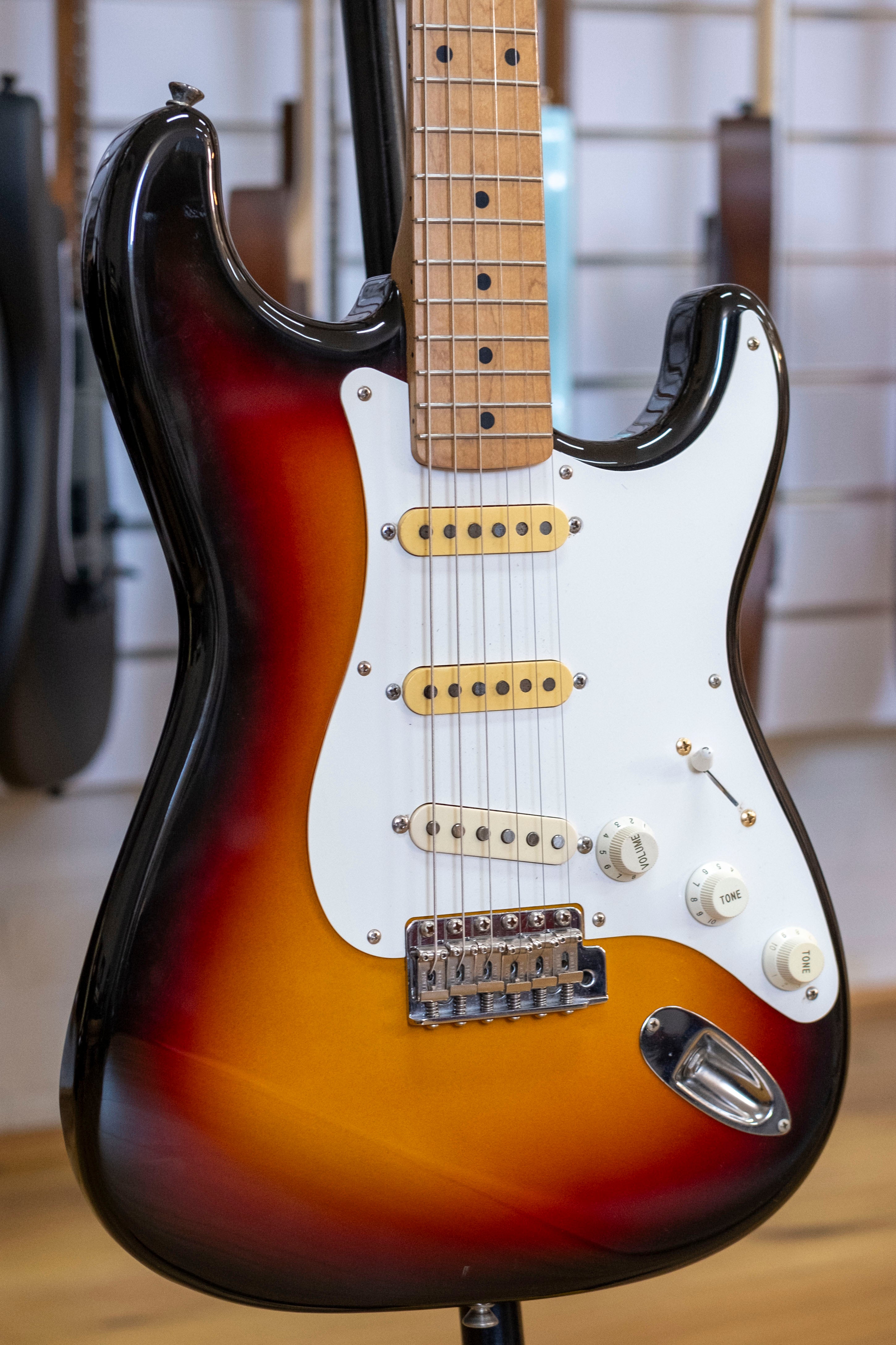 1994 Squier by Fender Silver Series Stratocaster (3-Tone Sunburst)