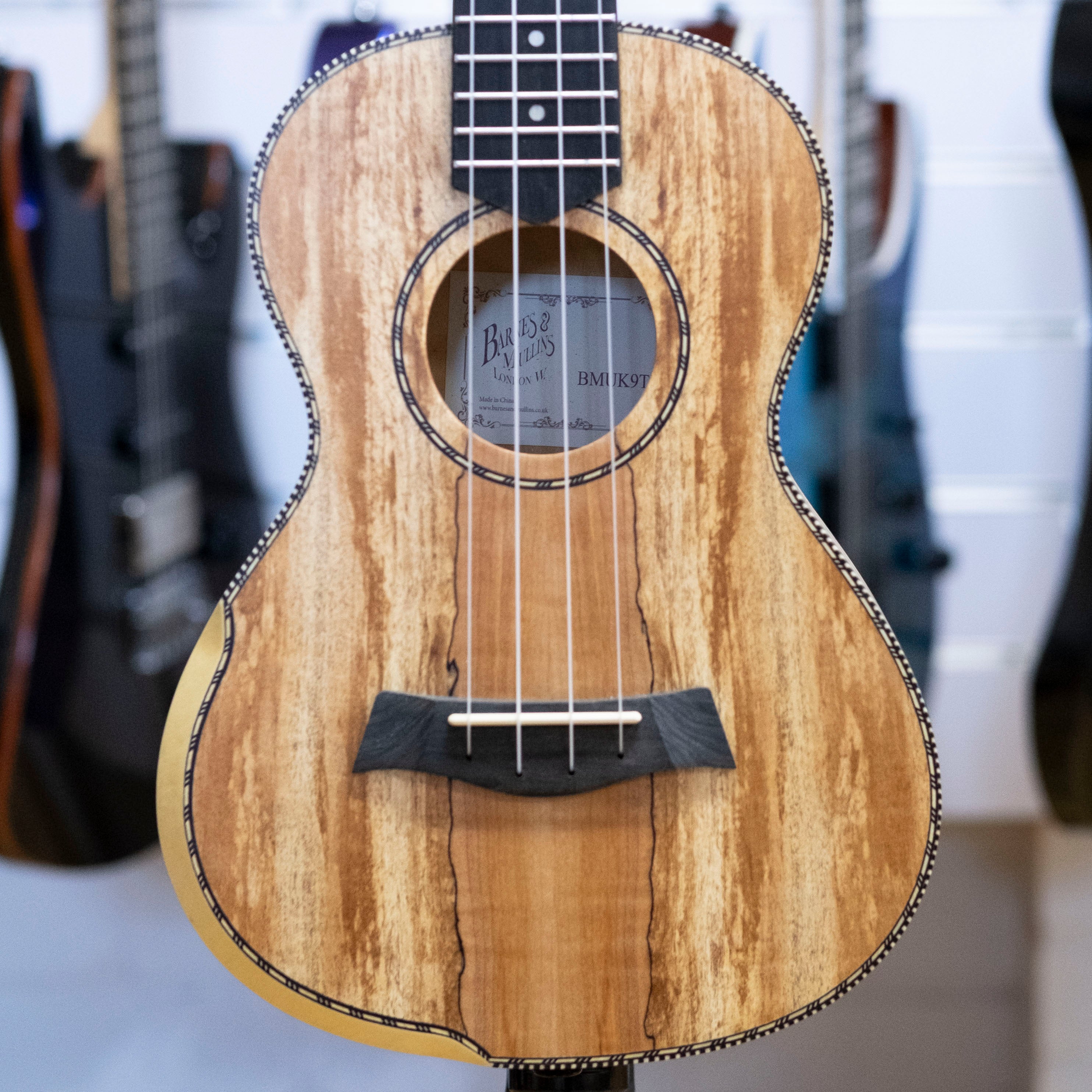 Barnes and Mullins Tenor Ukulele with Gig Bag (Spalted Maple)