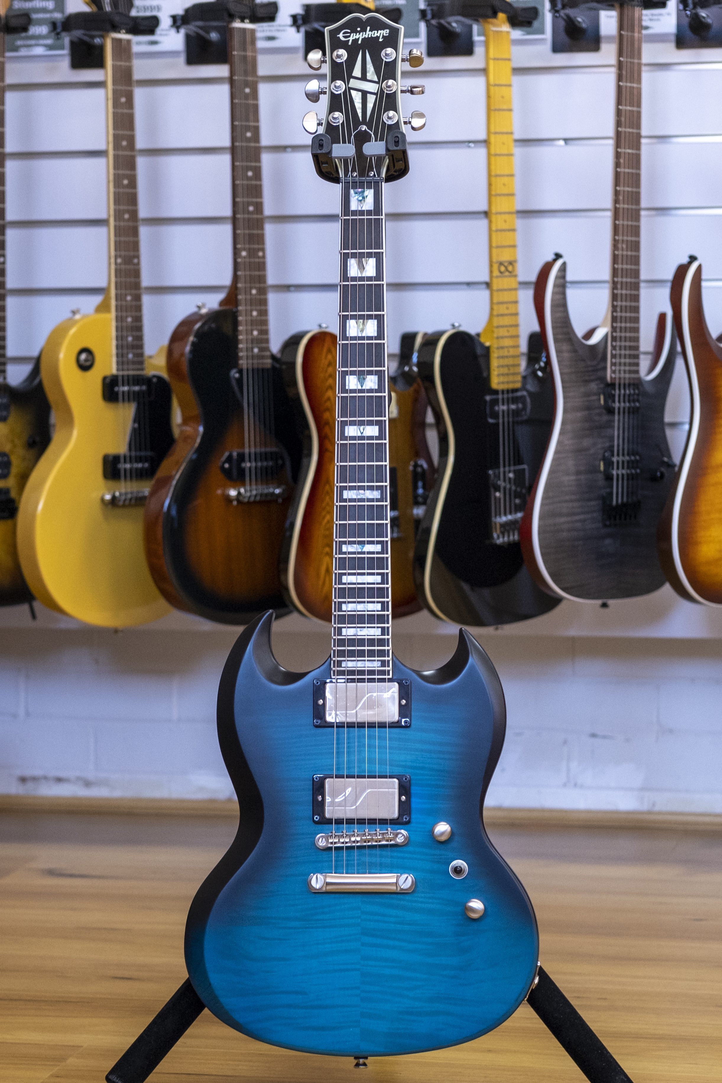 Epiphone SG Prophecy Series Electric Guitar (Blue Tiger Aged Gloss)