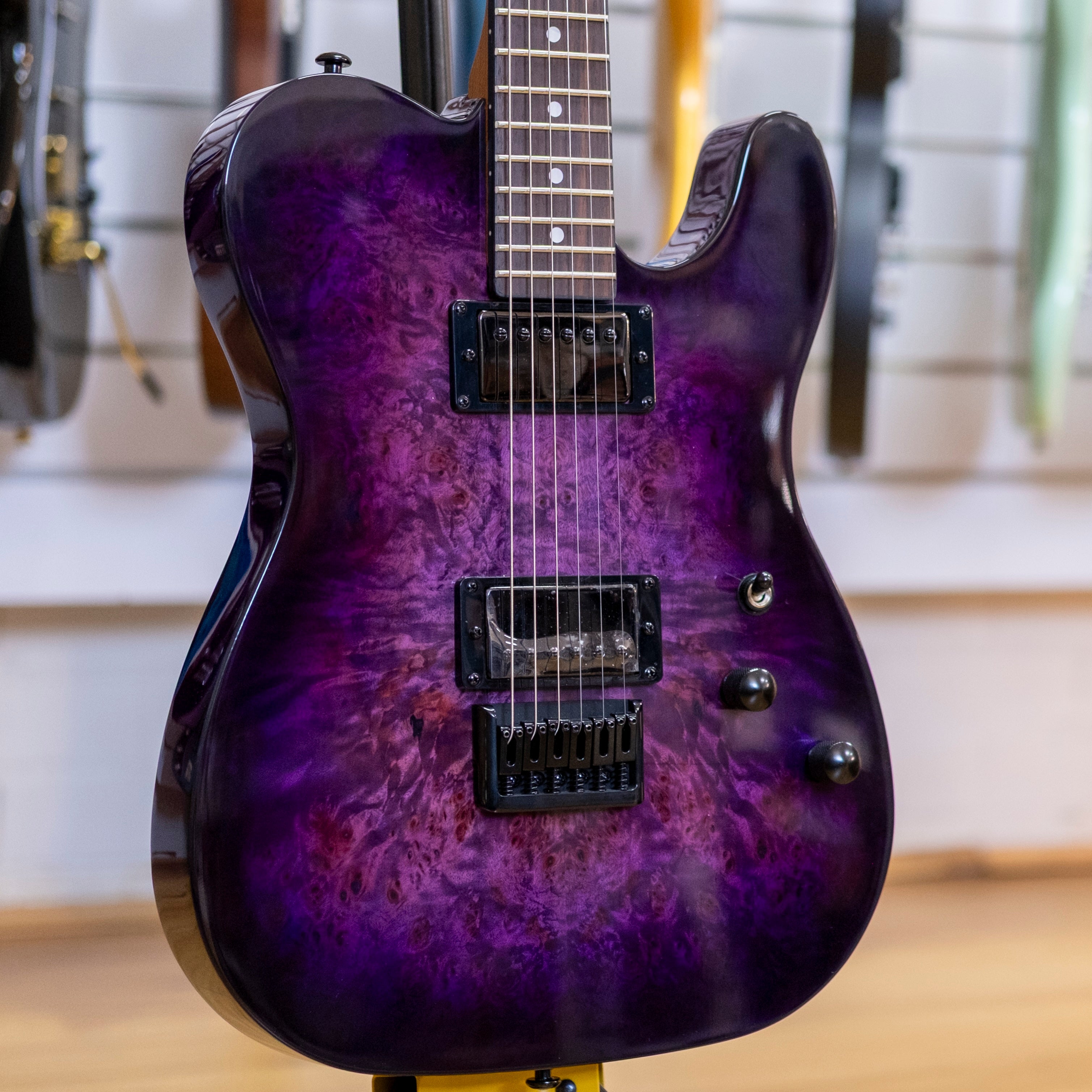Schecter PT Standard Electric Guitar (Purple Burst Burl)