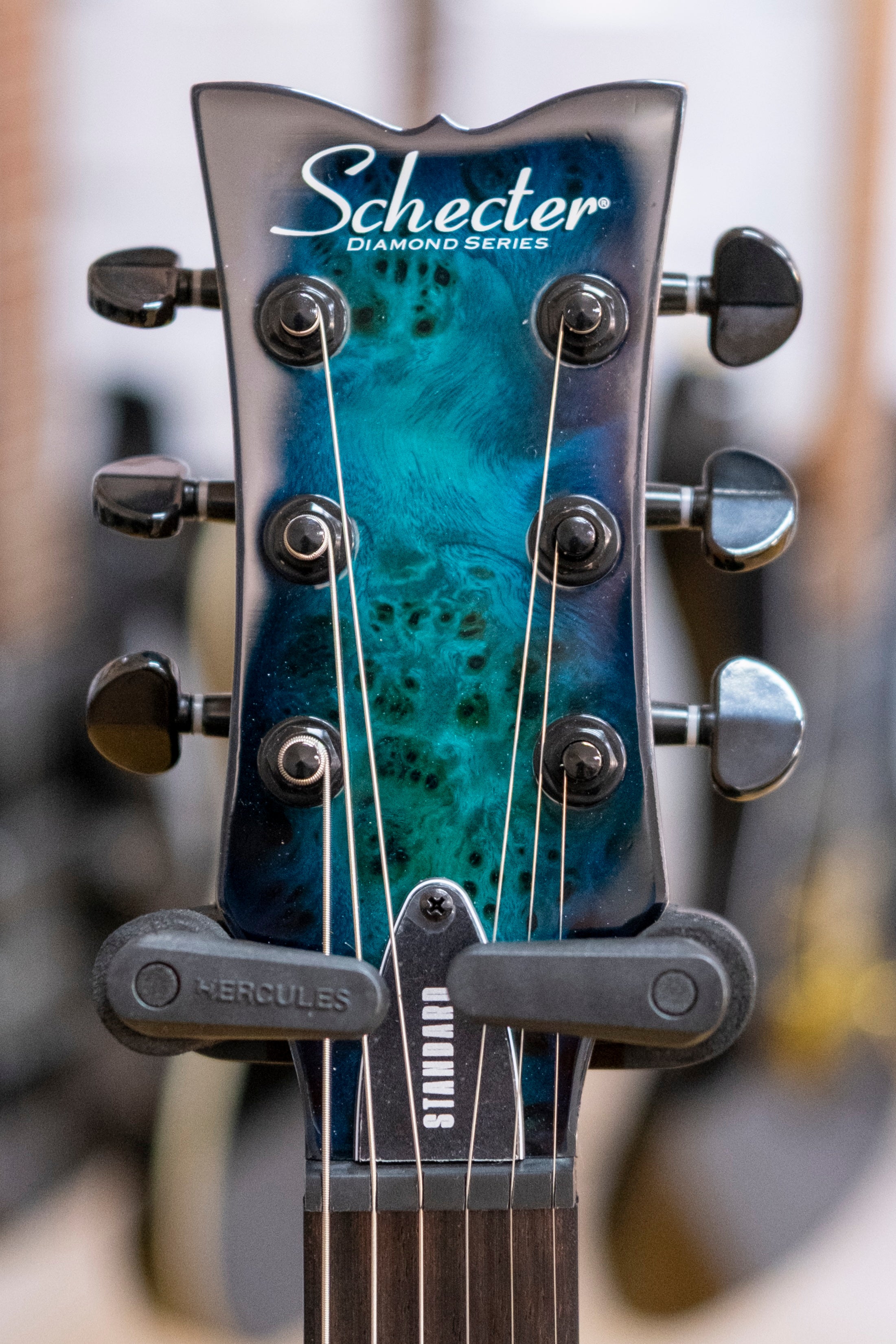 Schecter Solo-II Standard Electric Guitar (Ocean Blue Burst Burl)