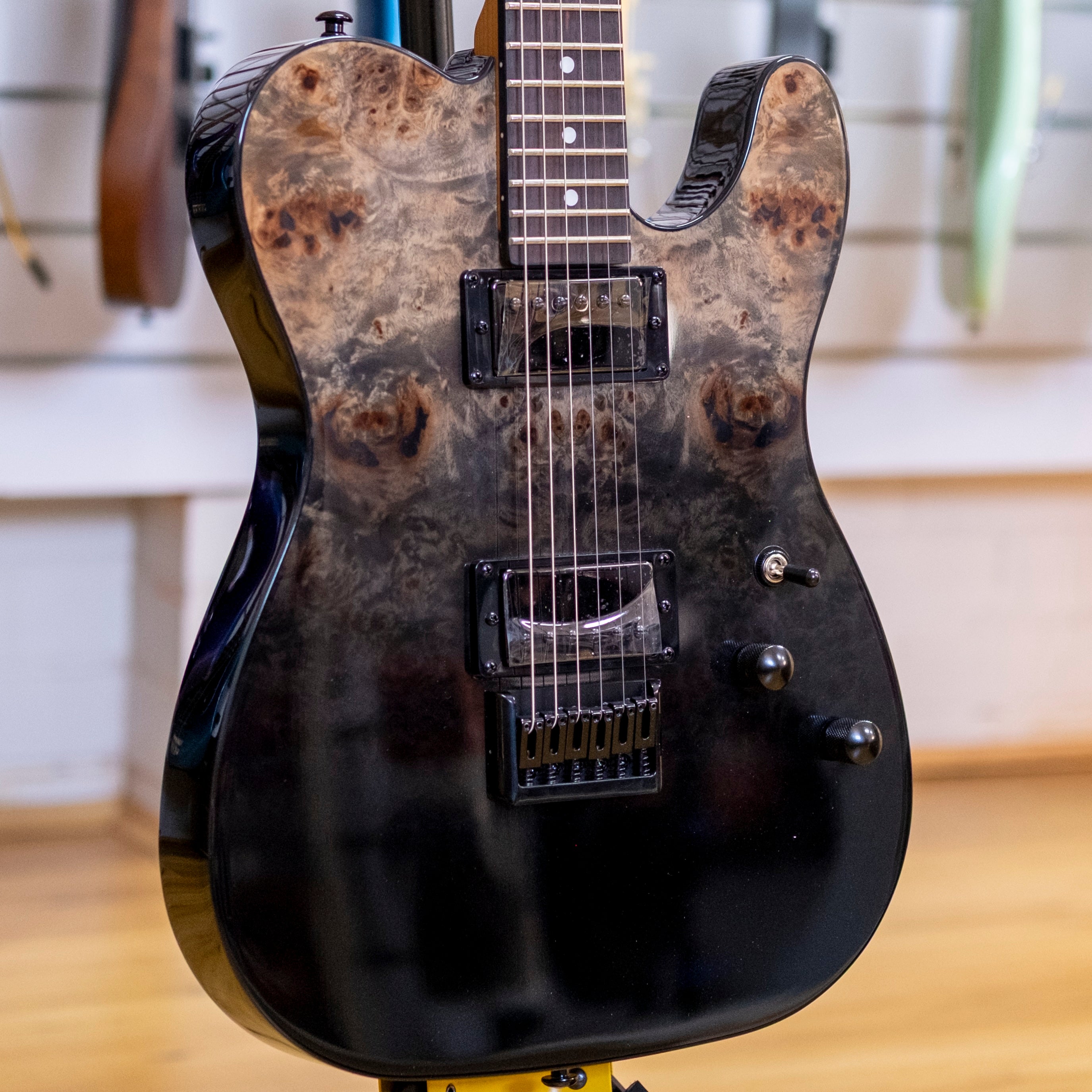 Schecter PT Standard Electric Guitar (Black Fade Burst Burl)