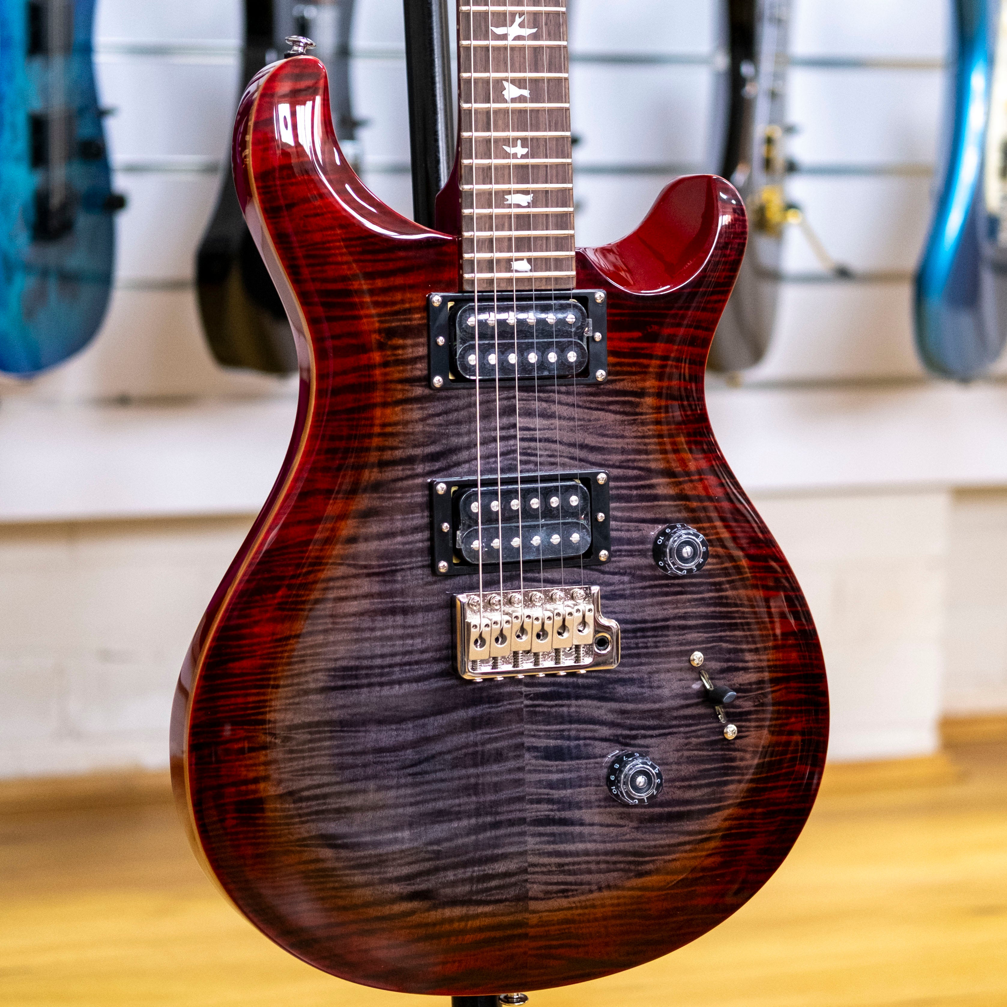 PRS SE Custom 24 Electric Guitar with Bag (Charcoal Cherry Burst)