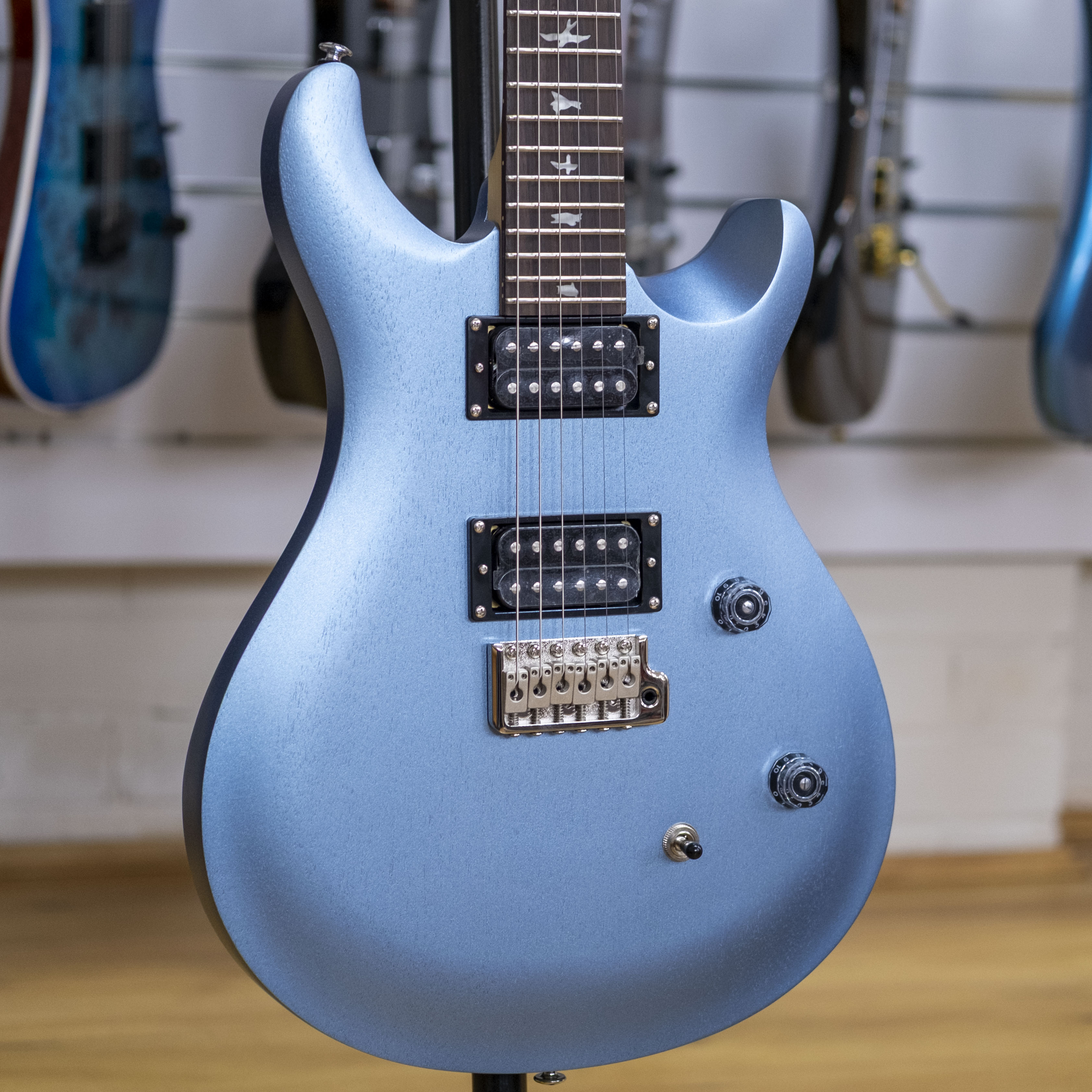 PRS SE CE24 Standard Satin Electric Guitar with Gig Bag (Ice Blue Metallic)