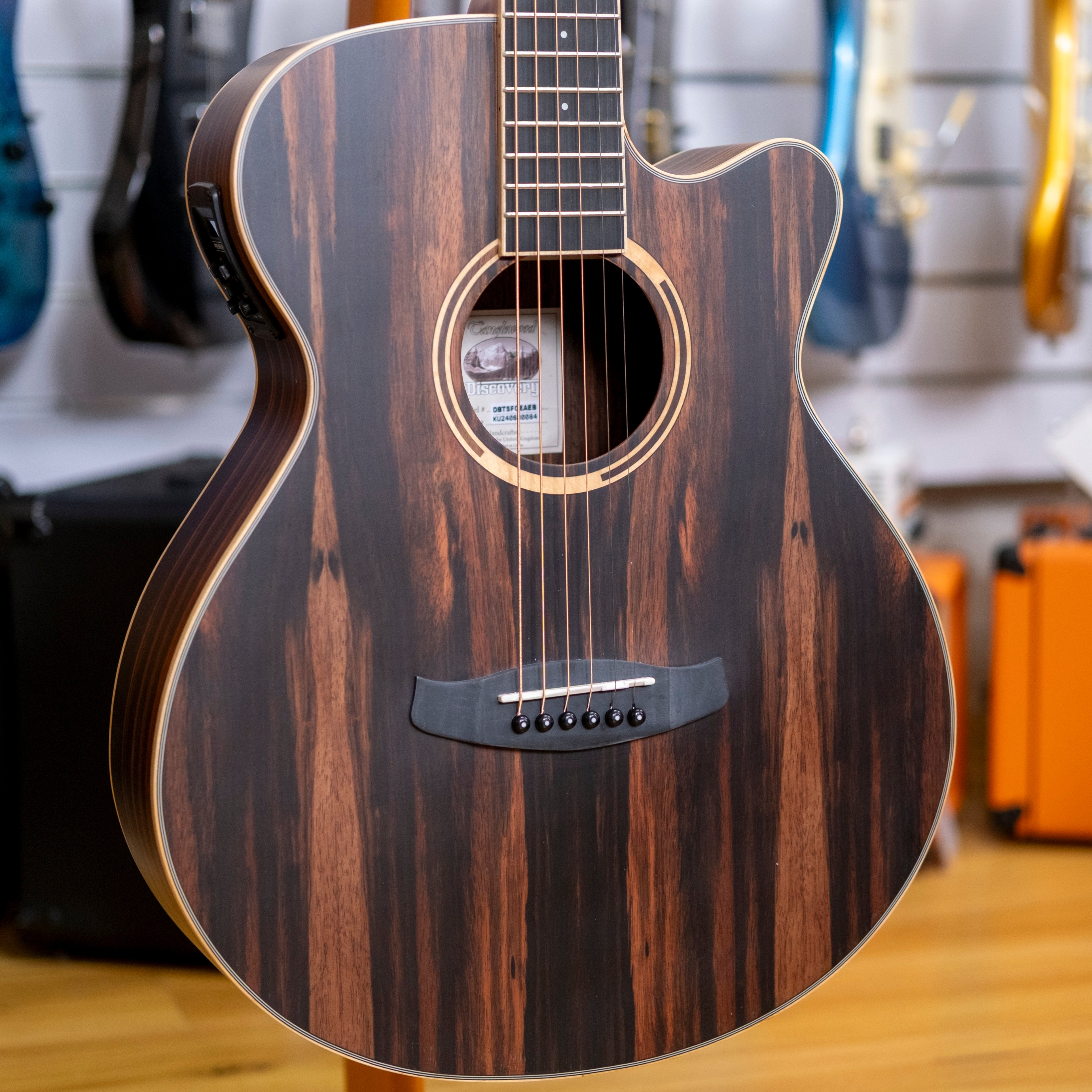 Tanglewood Discovery Exotic Superfolk Acoustic Electric Guitar (All Ebony)