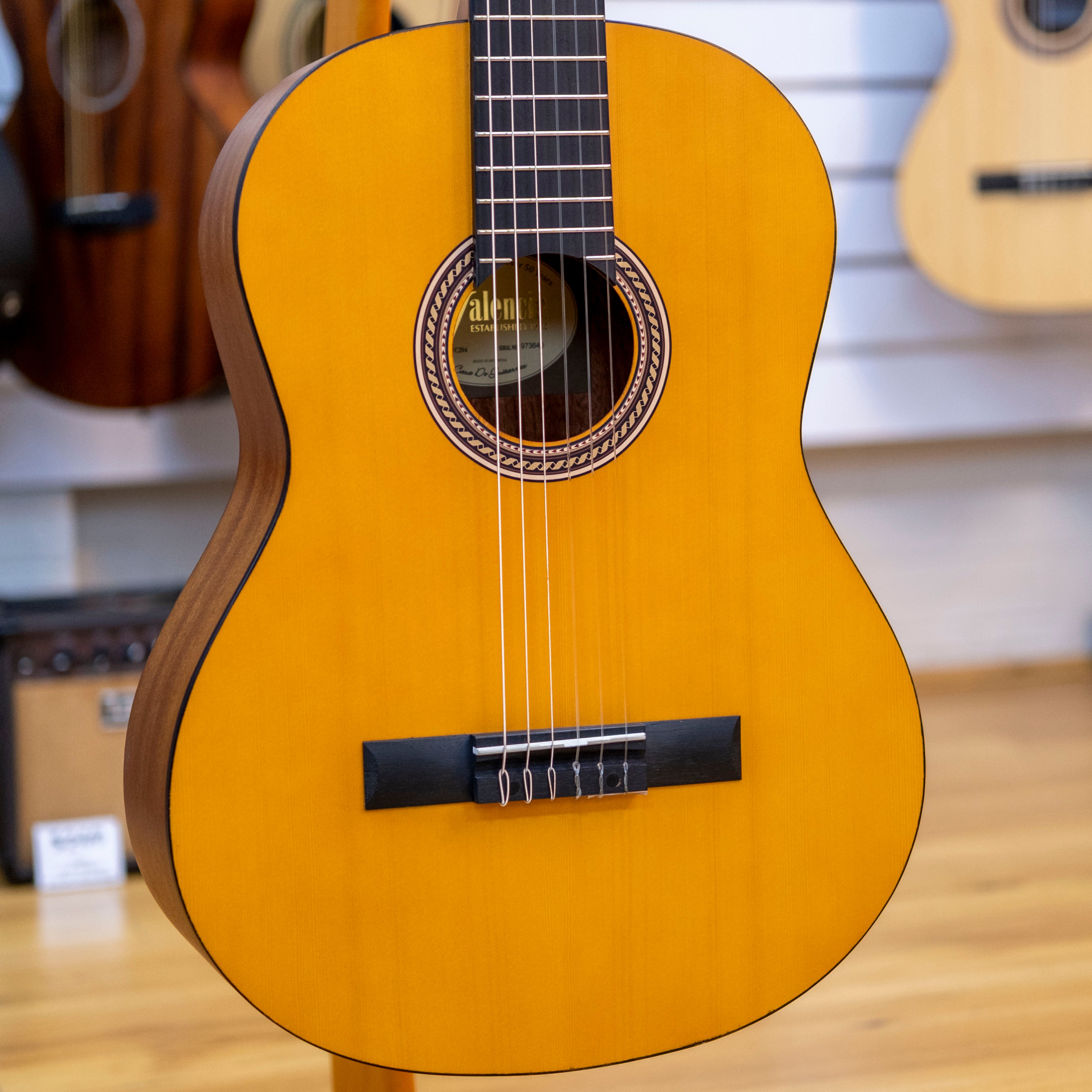 Valencia 200 Series 4/4 Size Nylon String Classical Guitar (Antique Natural)