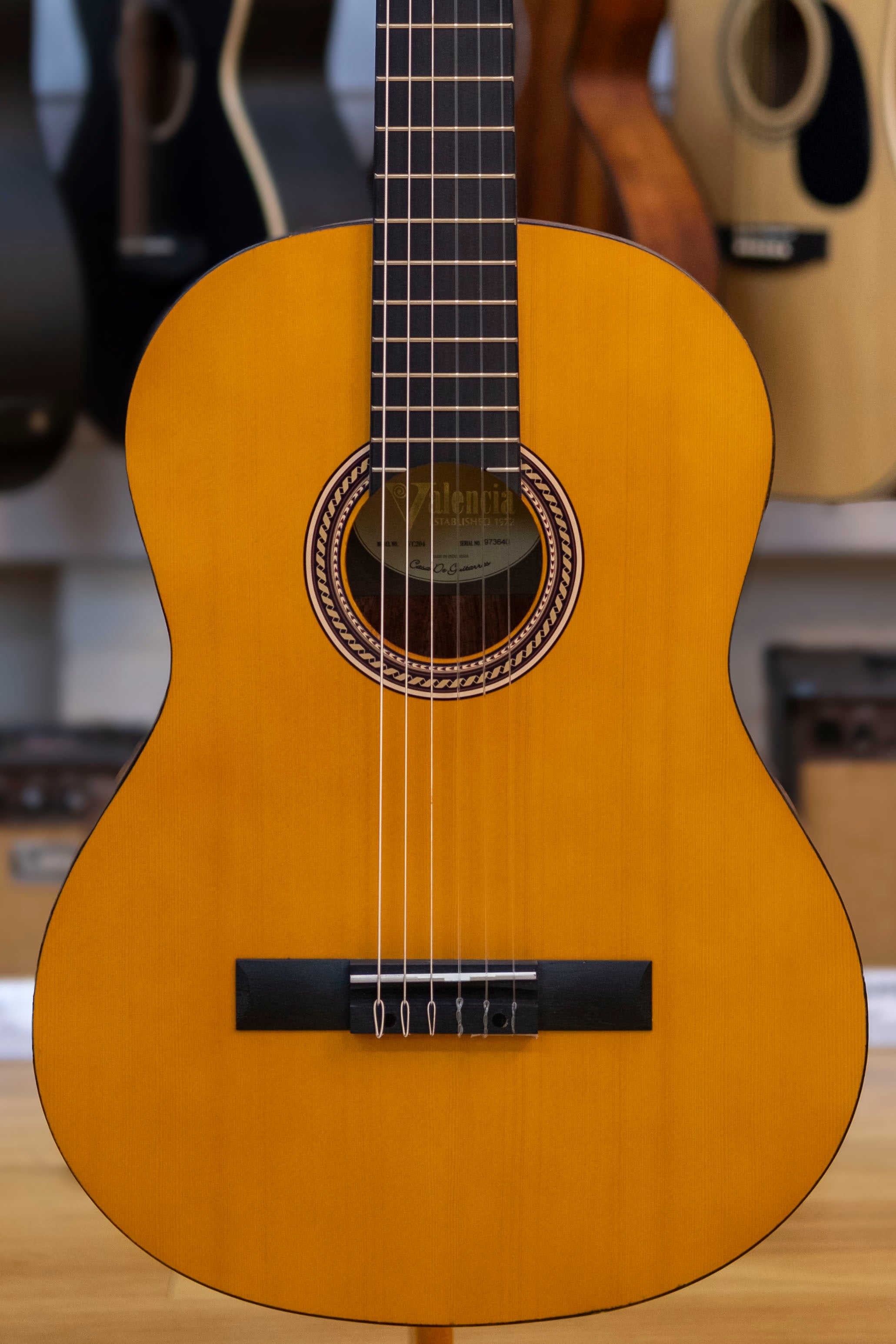 Valencia 200 Series 4/4 Size Nylon String Classical Guitar (Antique Natural)