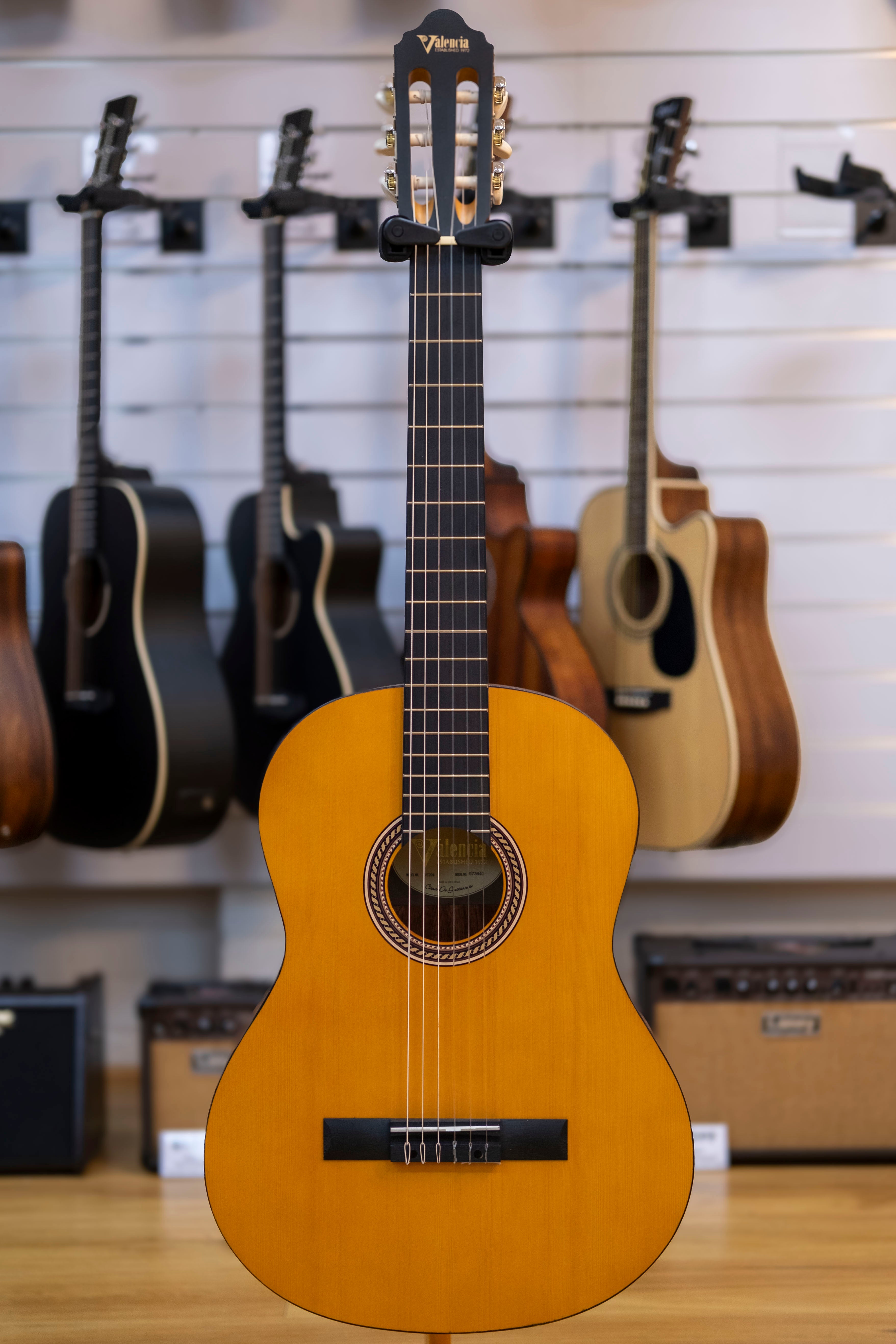 Valencia 200 Series 4/4 Size Nylon String Classical Guitar (Antique Natural)