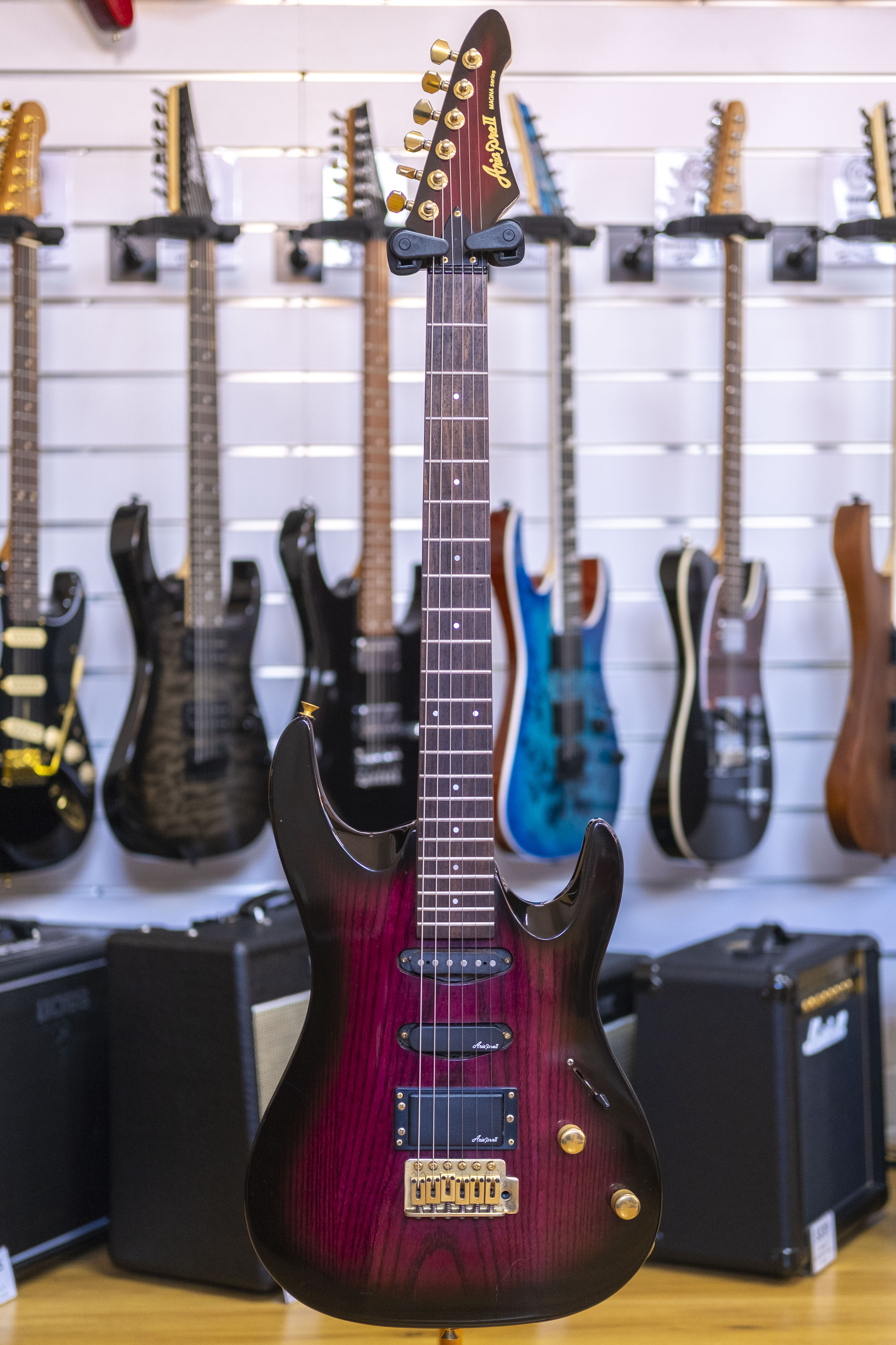 1990's Aria Pro II Magna Series Electric Guitar (Purple Burst)