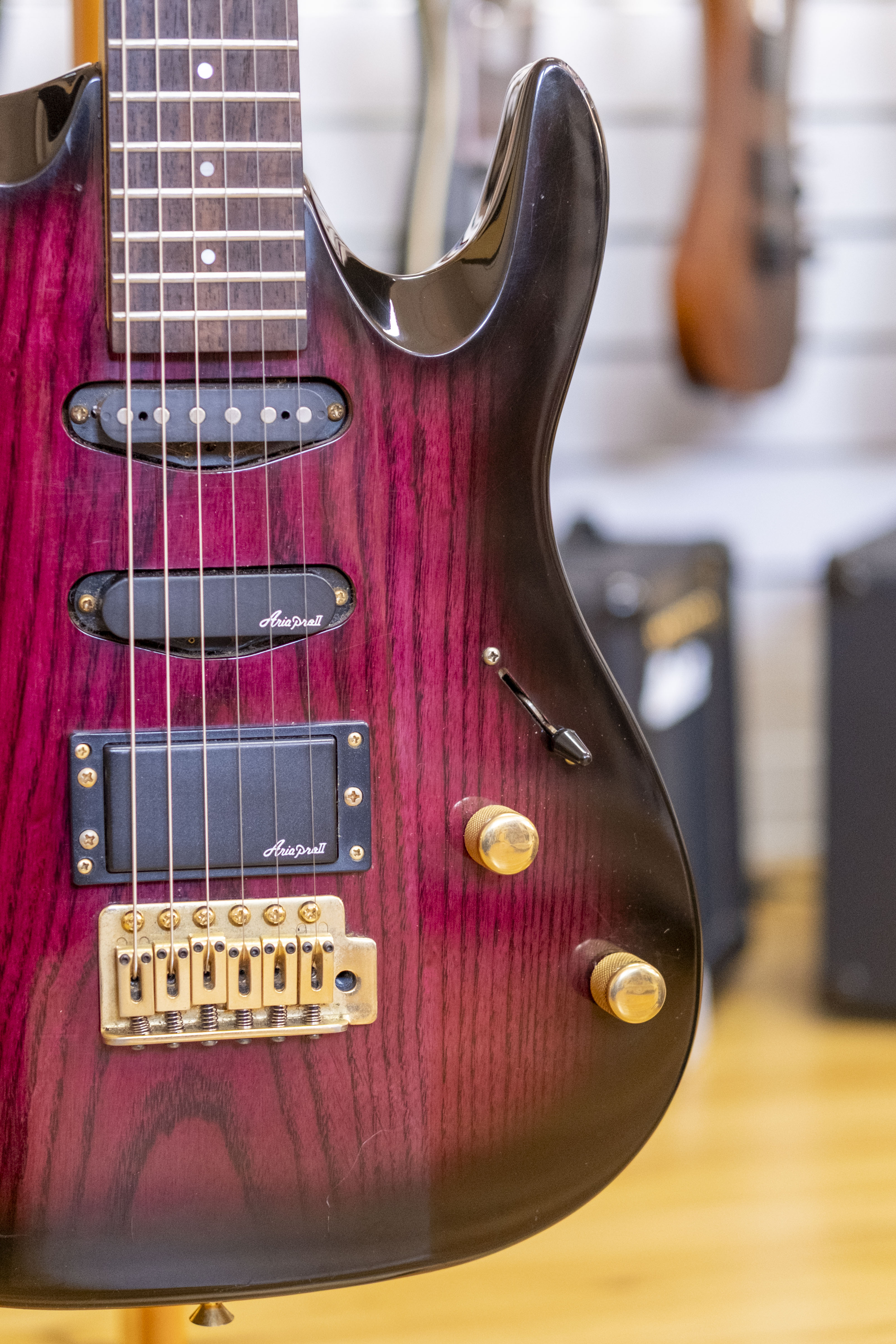 1990's Aria Pro II Magna Series Electric Guitar (Purple Burst)