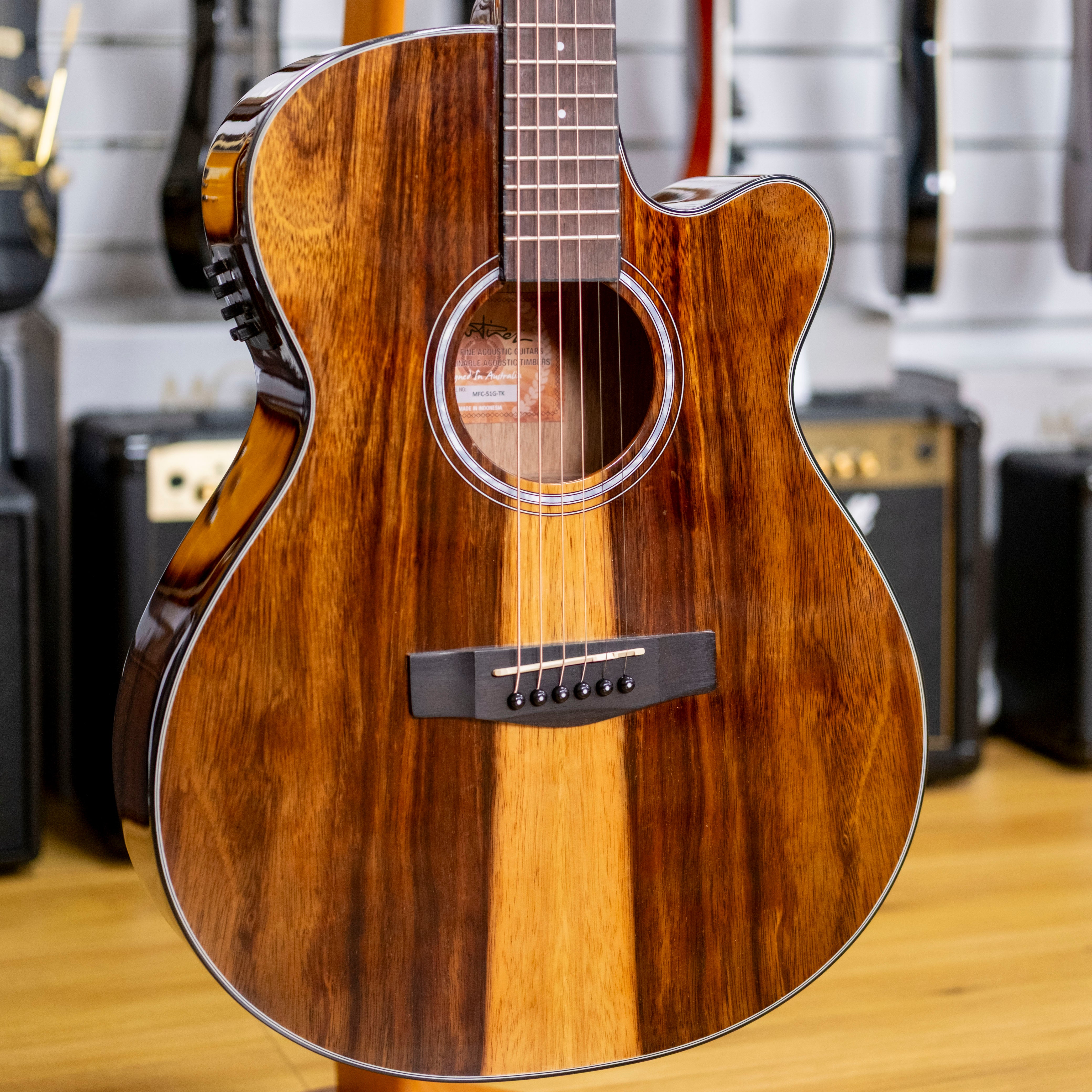Martinez 51 Series Superfolk Acoustic Electric Guitar (Teakwood)