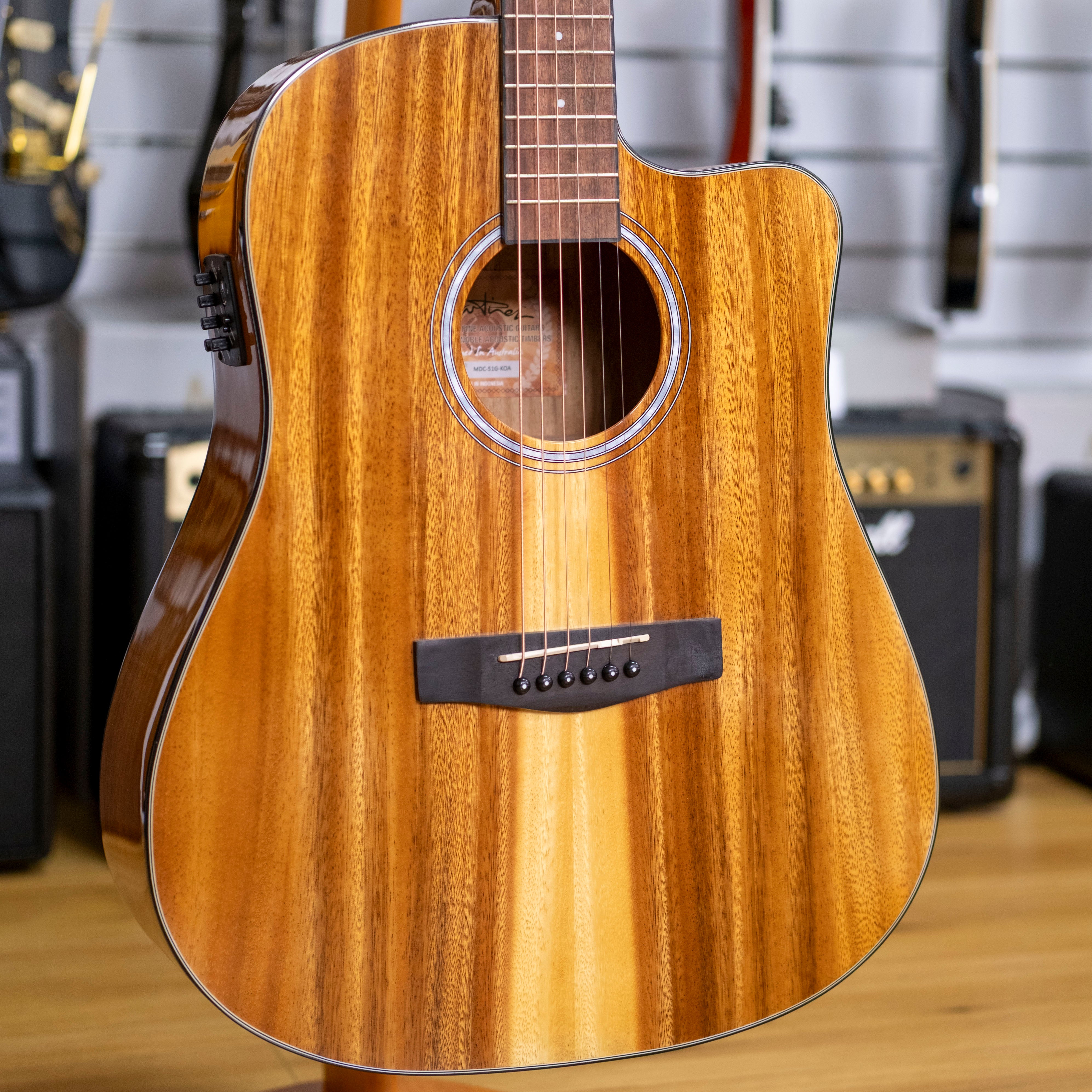 Martinez 51 Series Dreadnought Acoustic Electric Guitar (Koa)