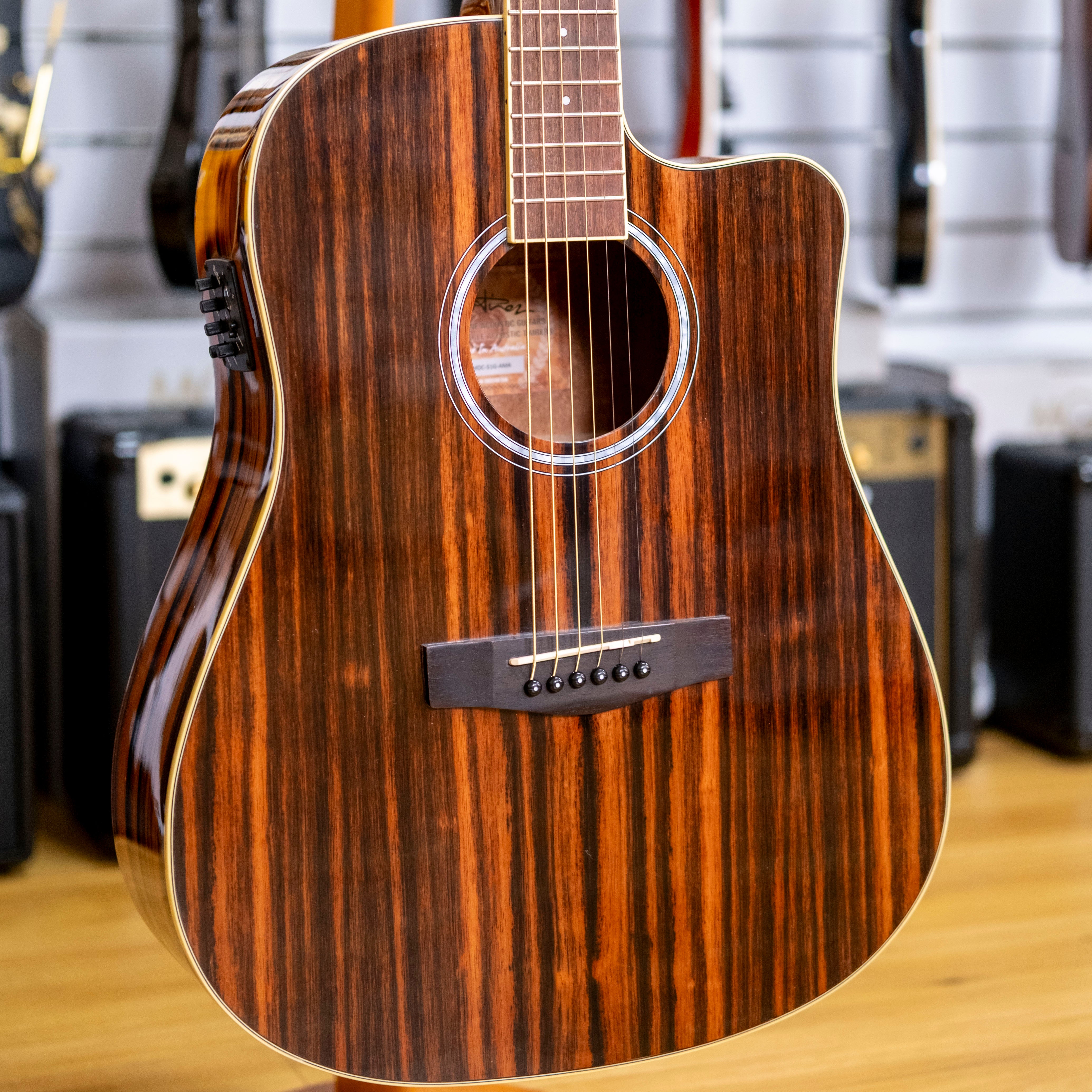 Martinez 51 Series Dreadnought Acoustic Electric Guitar (Amara Ebony)
