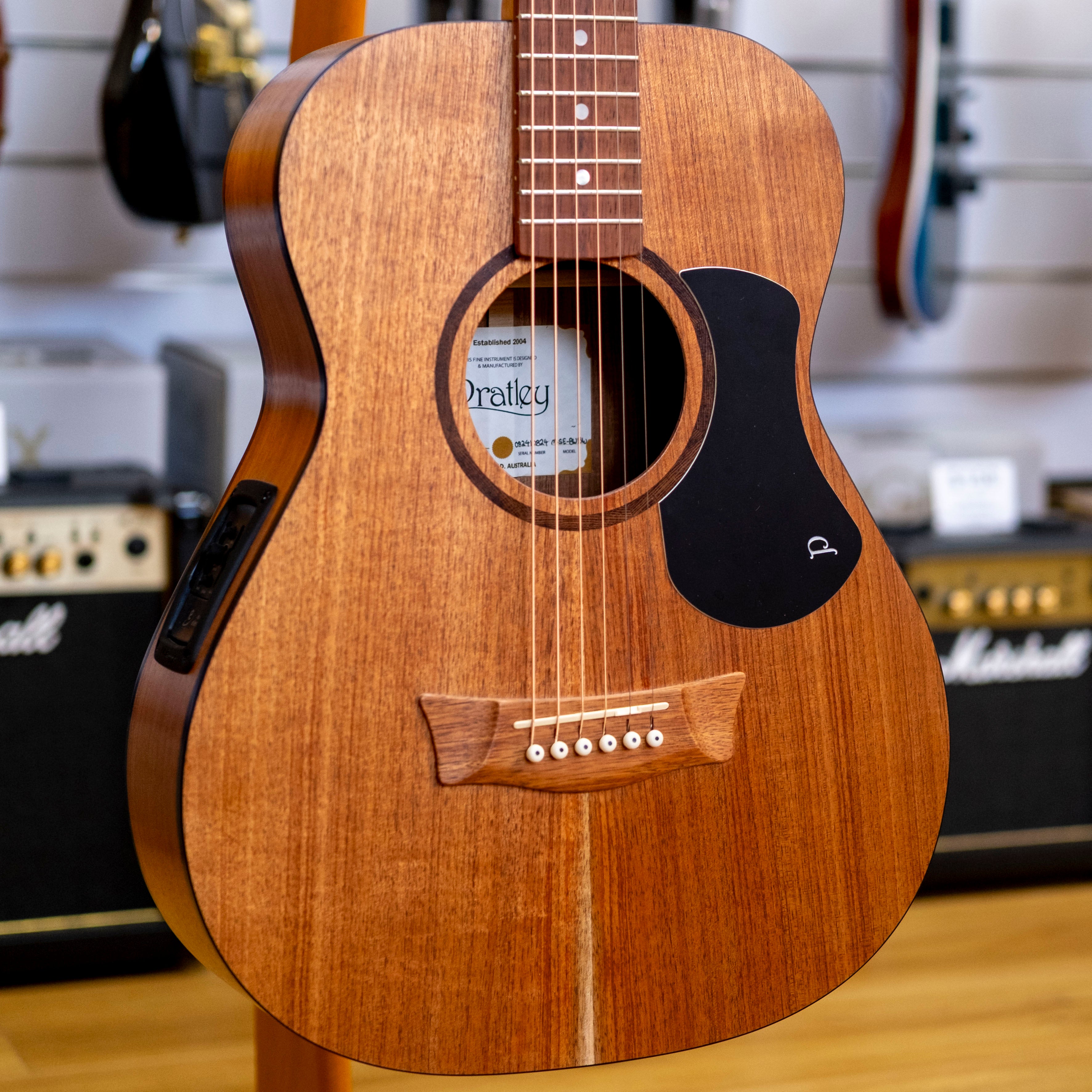 Pratley Classic Series Mini OM Acoustic Electric Guitar (All Solid Blackwood)