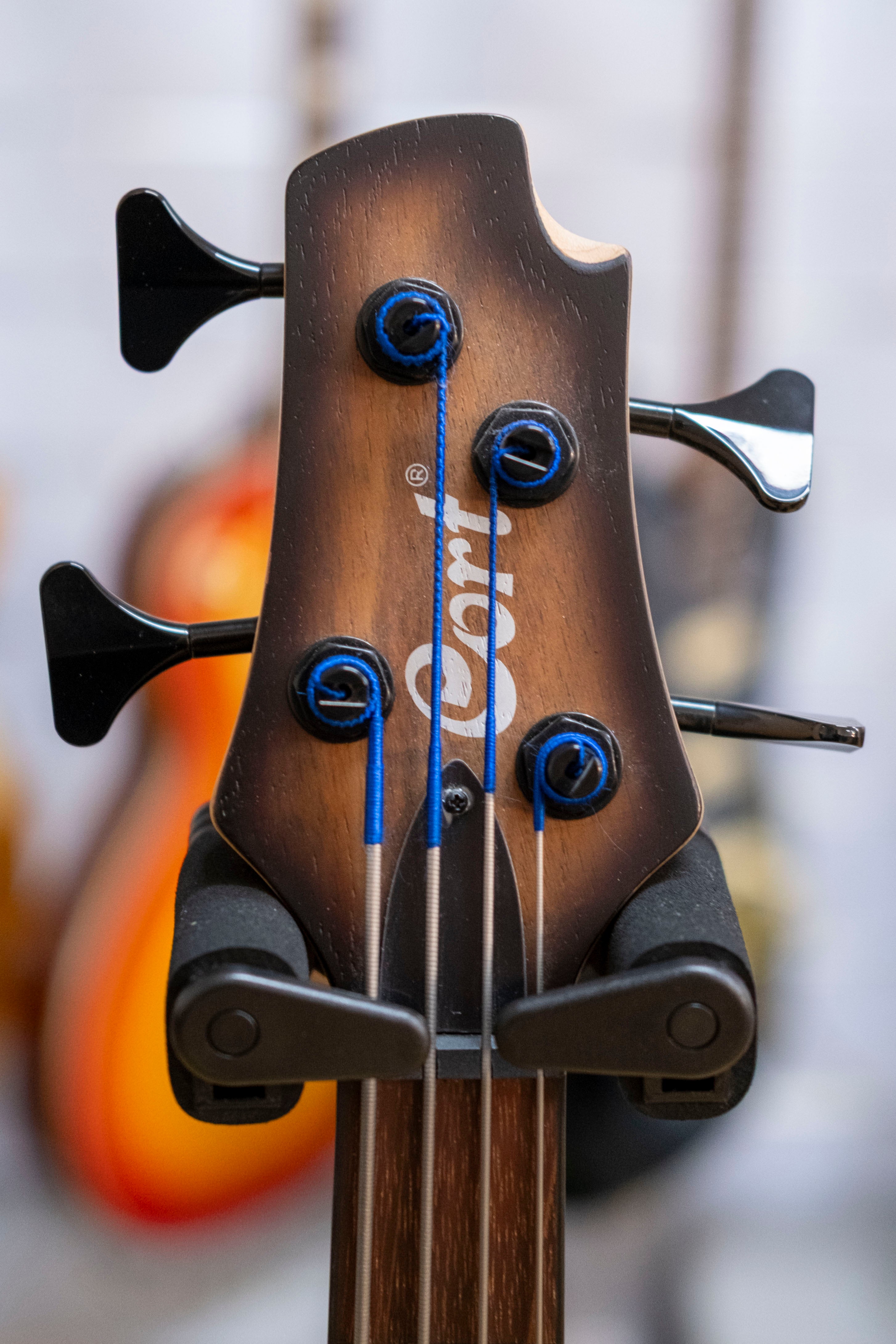 Cort B4FL MHPZ Fretless Bass Guitar (Open Pore Trans Black Burst) (Pre-Owned)