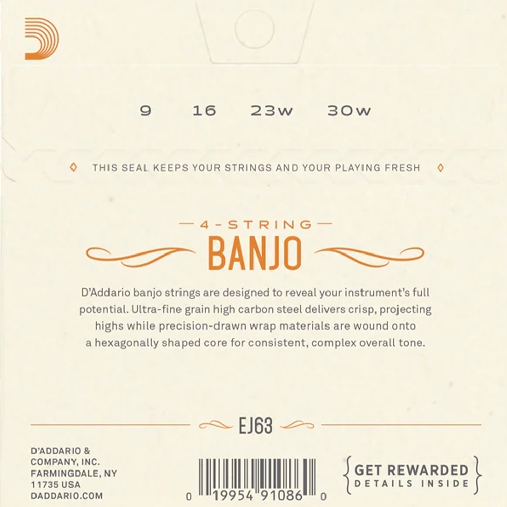 D'Addario EJ63 Medium Tenor Banjo Strings (9/30)