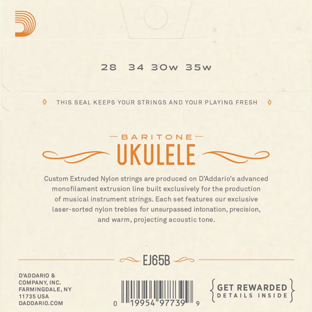 D'Addario EJ65B Baritone Ukulele Strings