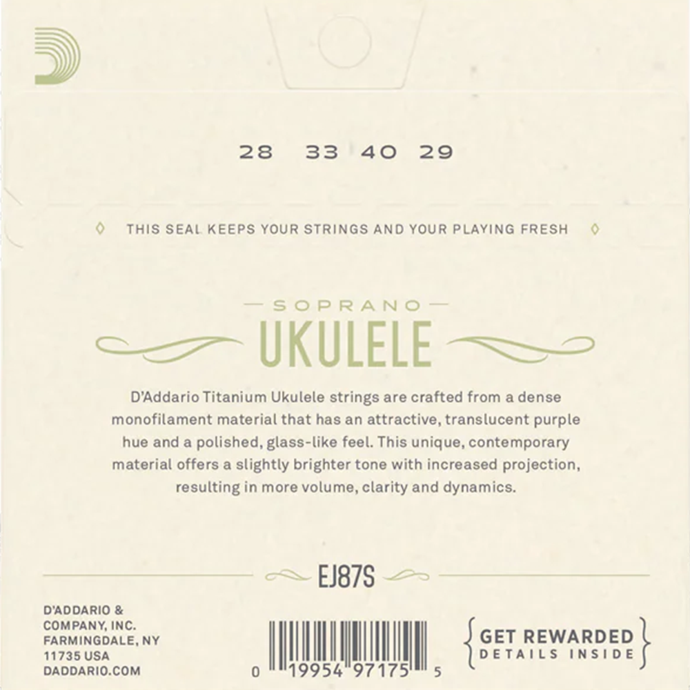 D'Addario EJ87S Soprano Ukulele Strings