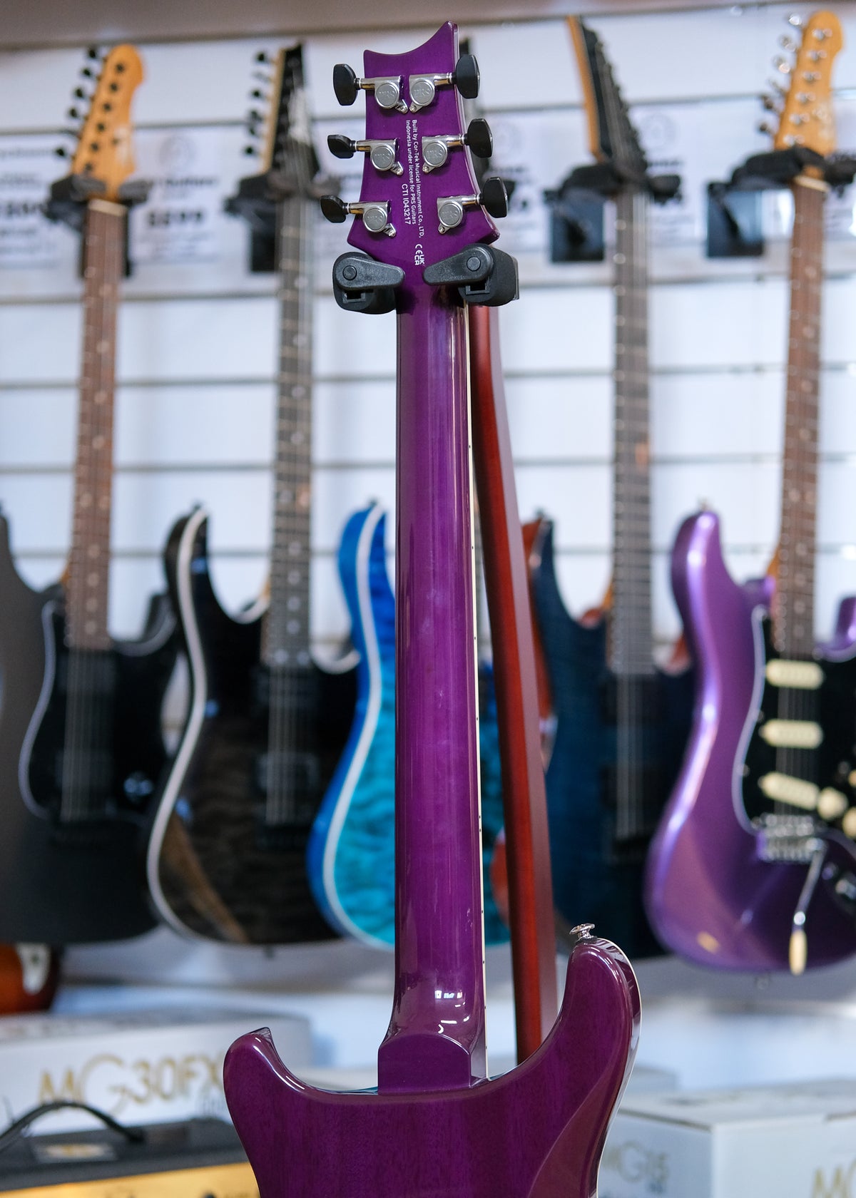 PRS SE Custom 24 Quilt Electric Guitar with Gig Bag (Charcoal Purple Burst)