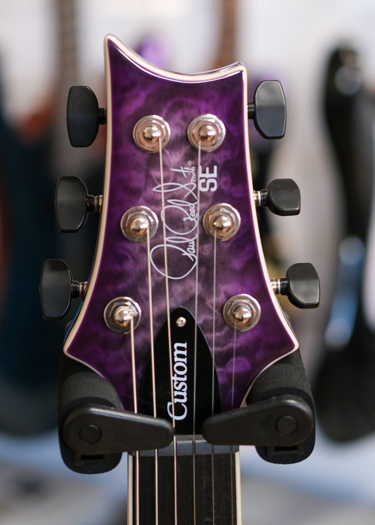 PRS SE Custom 24 Quilt Electric Guitar with Gig Bag (Charcoal Purple Burst)