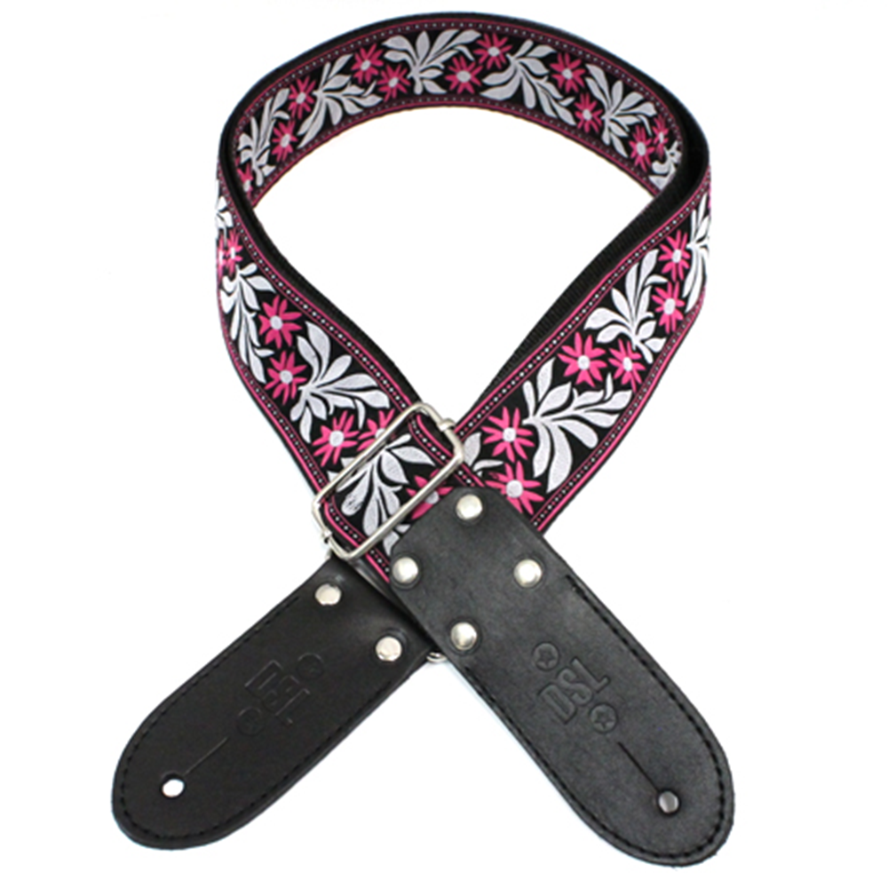 DSL Jacquard Series Flower Fuchsia Guitar Strap