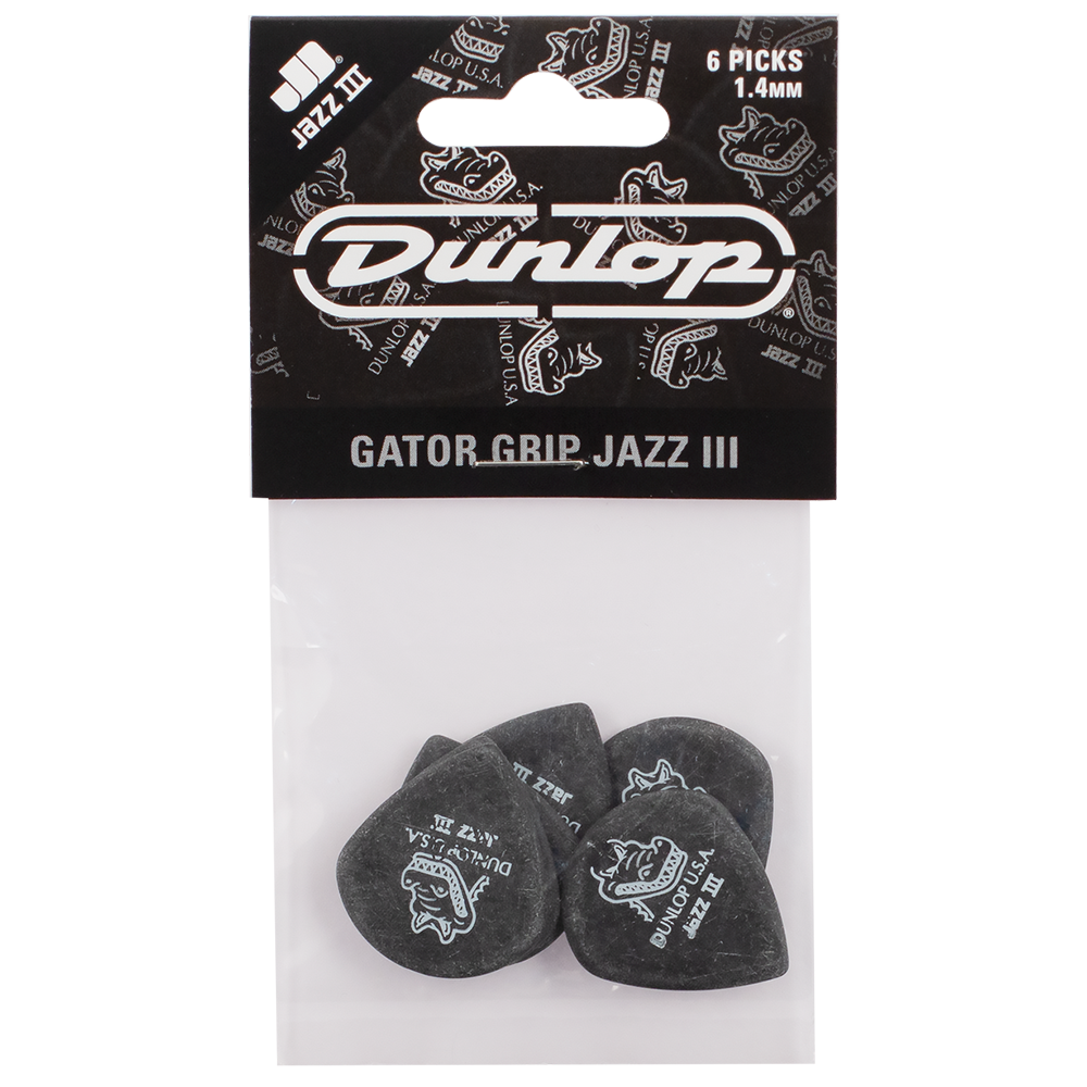 Jim Dunlop 1.4mm Gator Grip Jazz III (6 Pack)