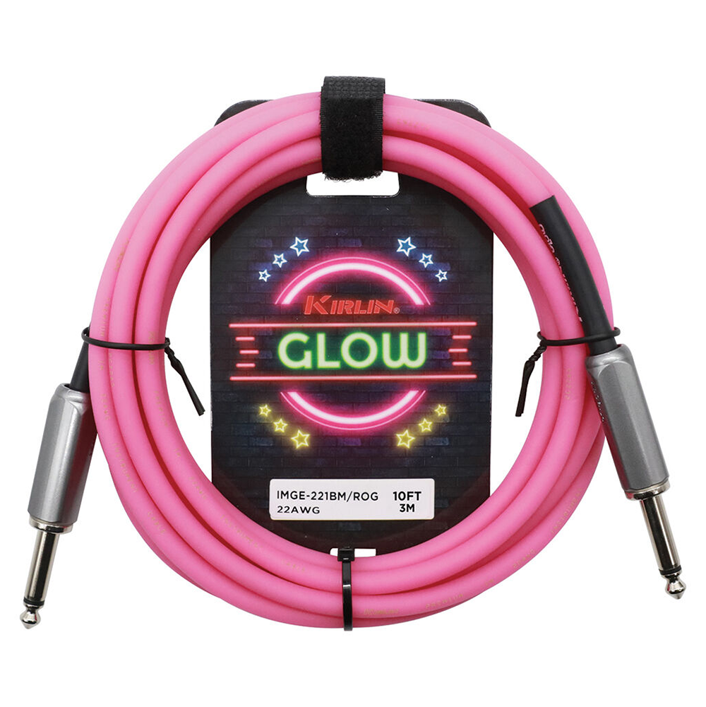 Kirlin Glow 10ft Instrument Cable (Straight to Straight) (Rose)