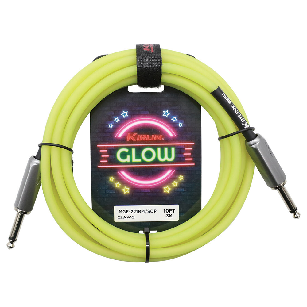 Kirlin Glow 10ft Instrument Cable (Straight to Straight) (Solar Pop)