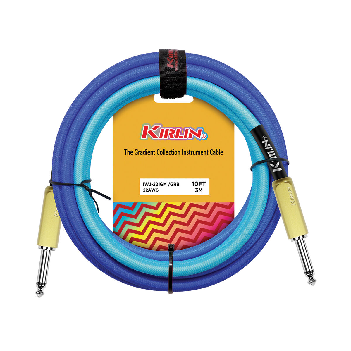 Kirlin Gradient 10ft Instrument Cable (Straight to Straight) (Blue)