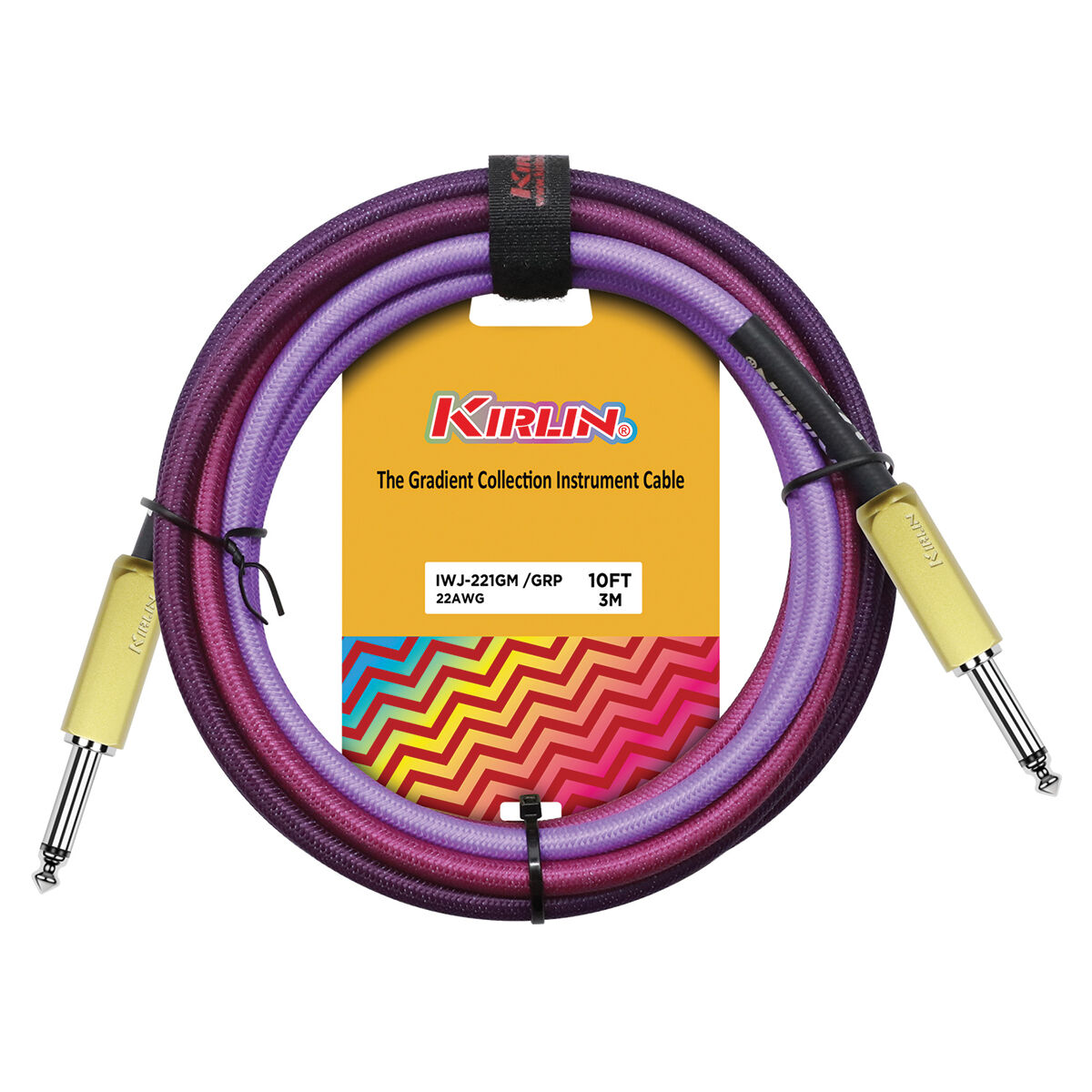 Kirlin Gradient 10ft Instrument Cable (Straight to Straight) (Purple)