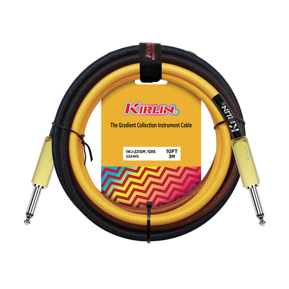Kirlin Gradient 10ft Instrument Cable (Straight to Straight) (Sunburst)