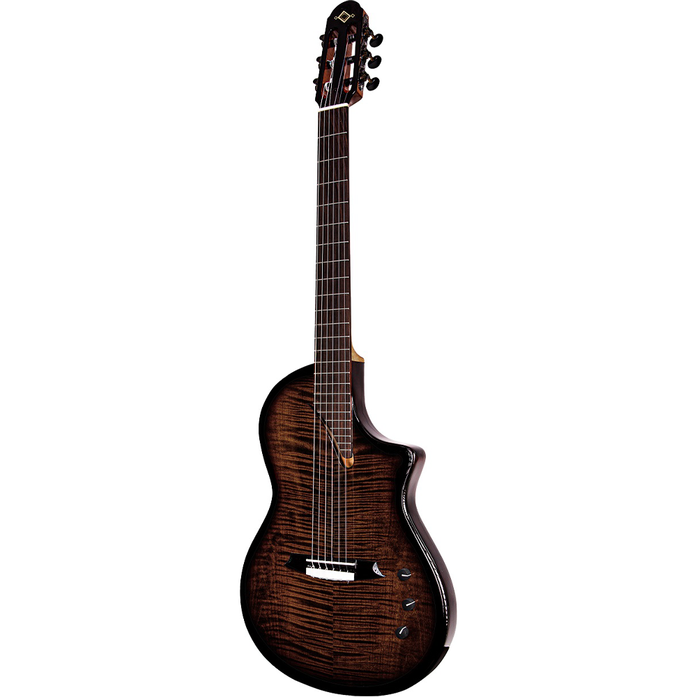 Katoh Hispania Thinline Electric Nylon String Classical Guitar with Gig Bag (Cognac)