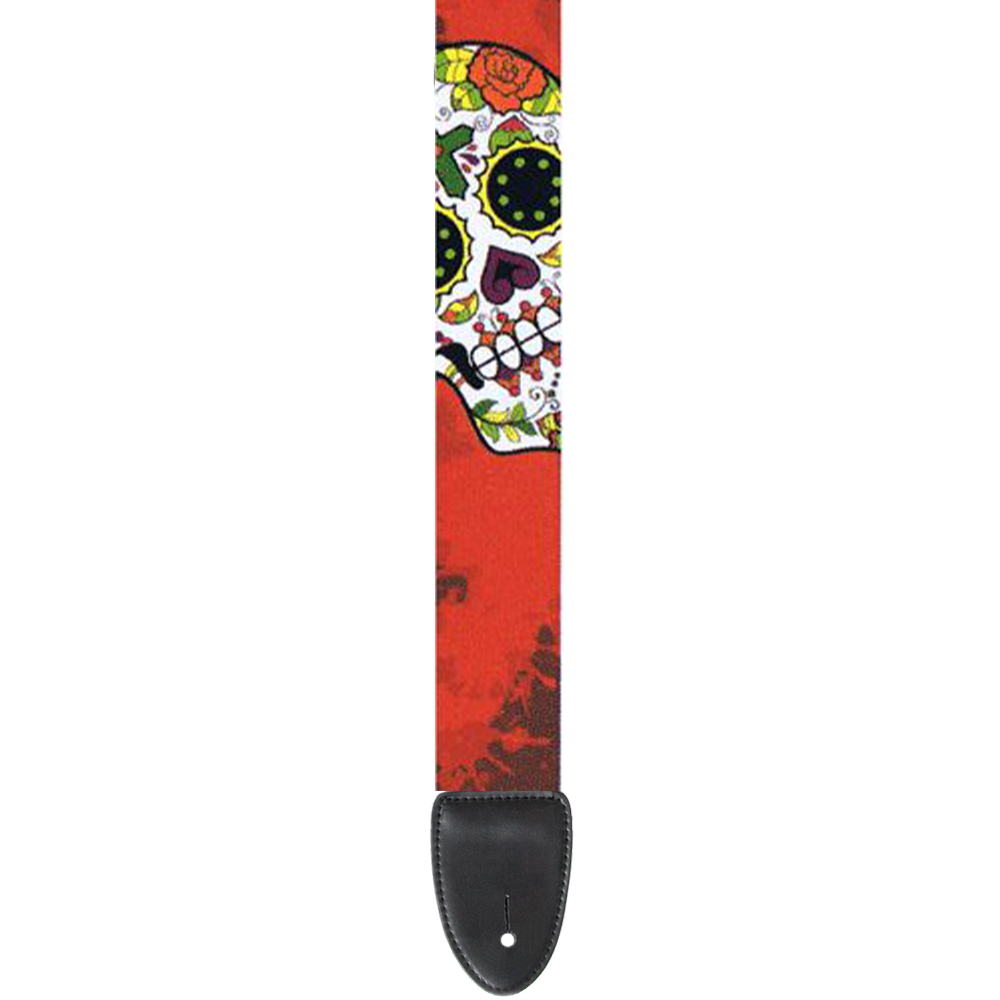 XTR 2" Poly Guitar Strap (Mexi Skull White)