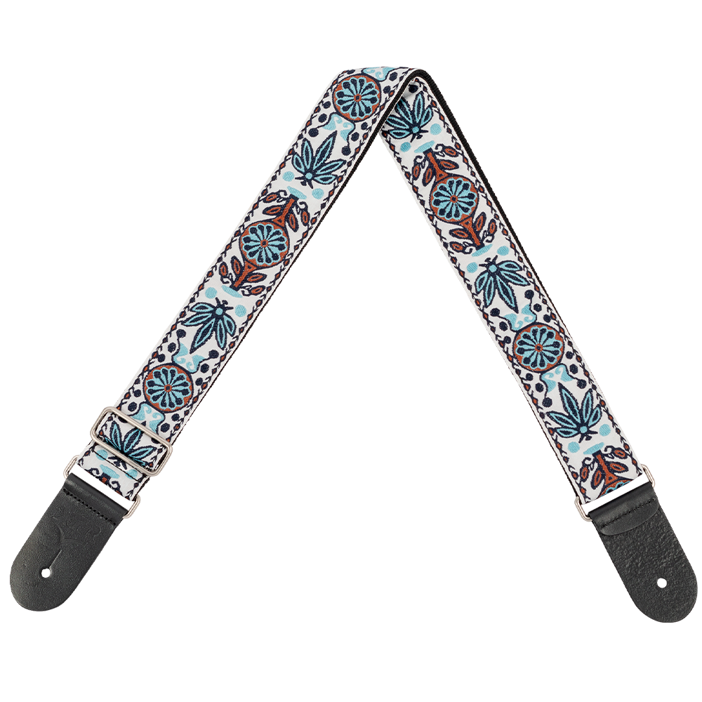 XTR 2" Deluxe Woven Jacquard Guitar Strap (Vintage White Floral)